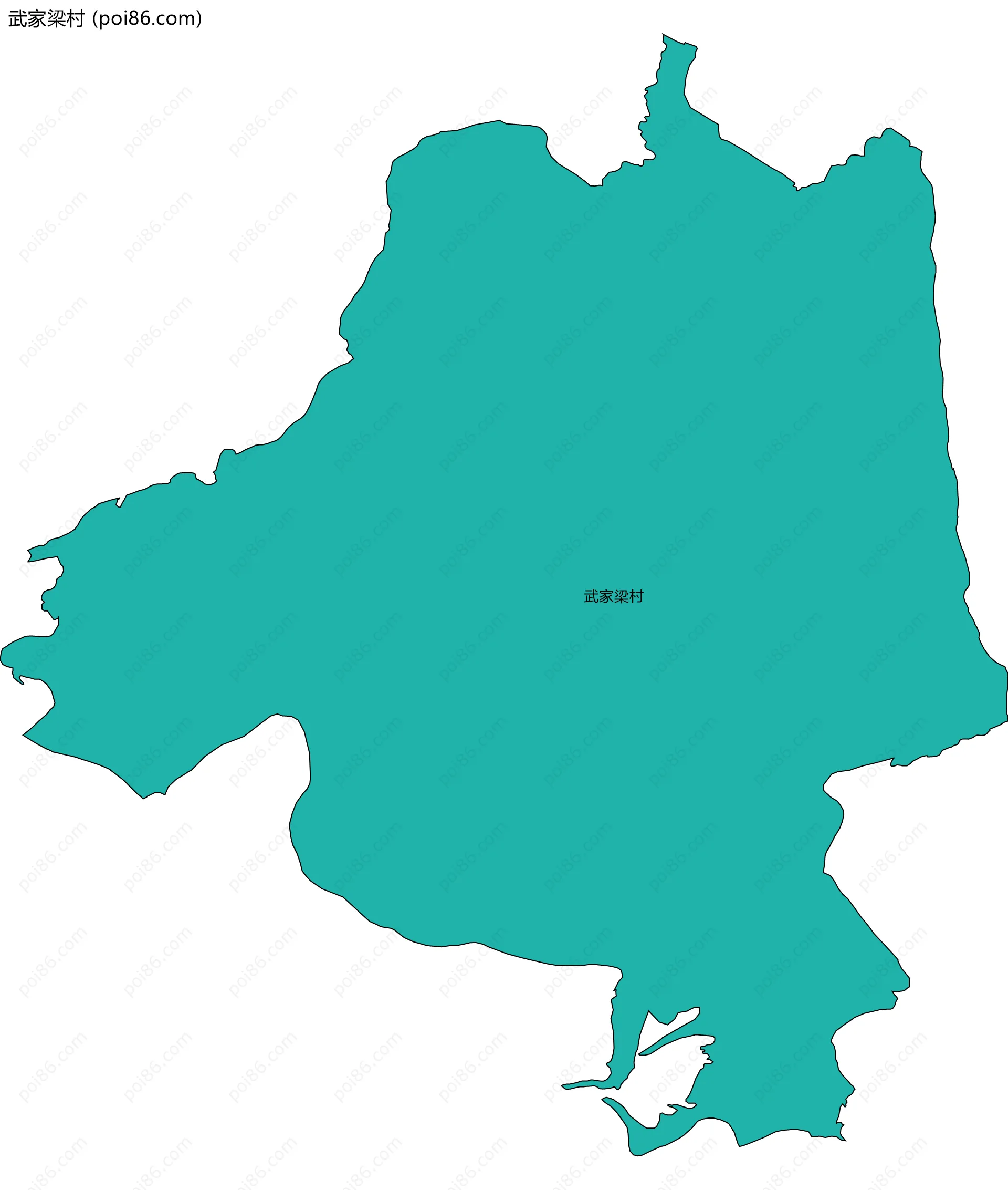 武家梁村边界地图