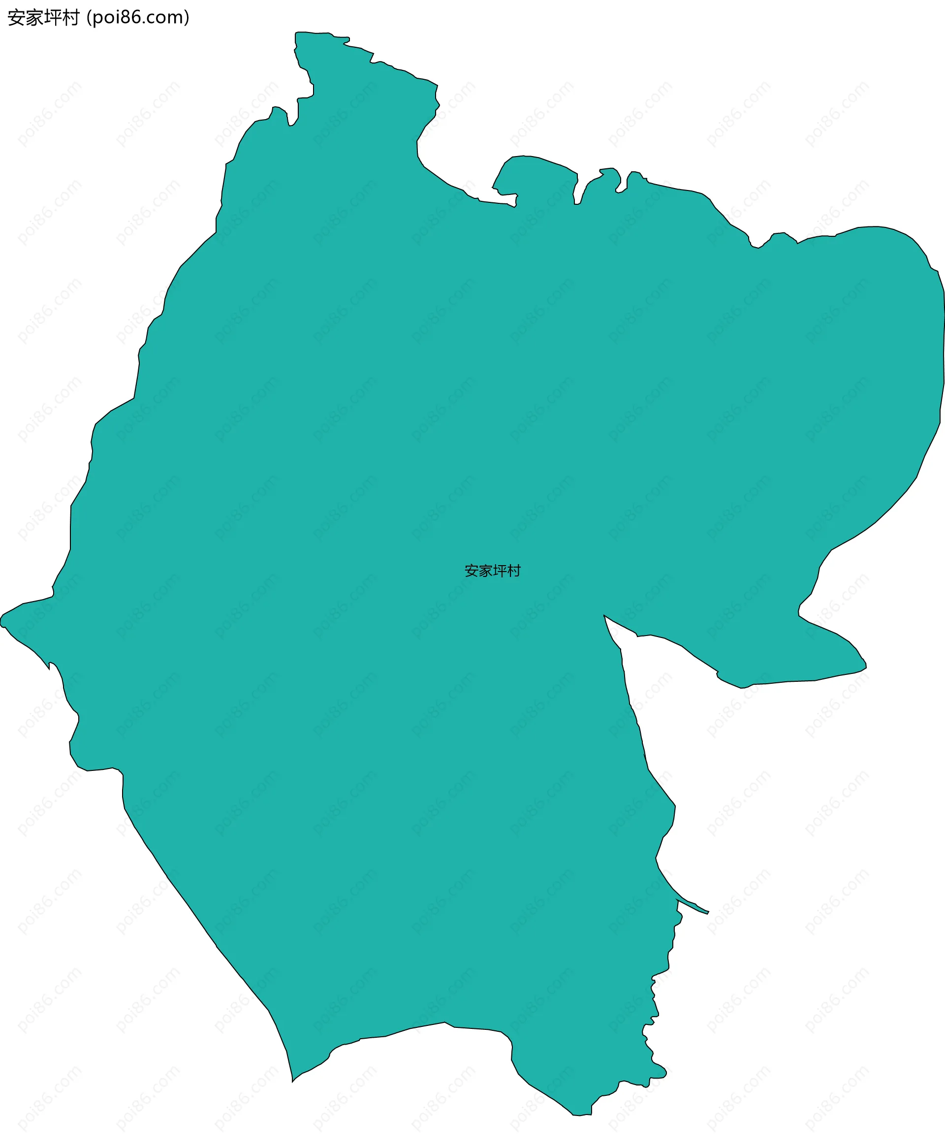 安家坪村边界地图