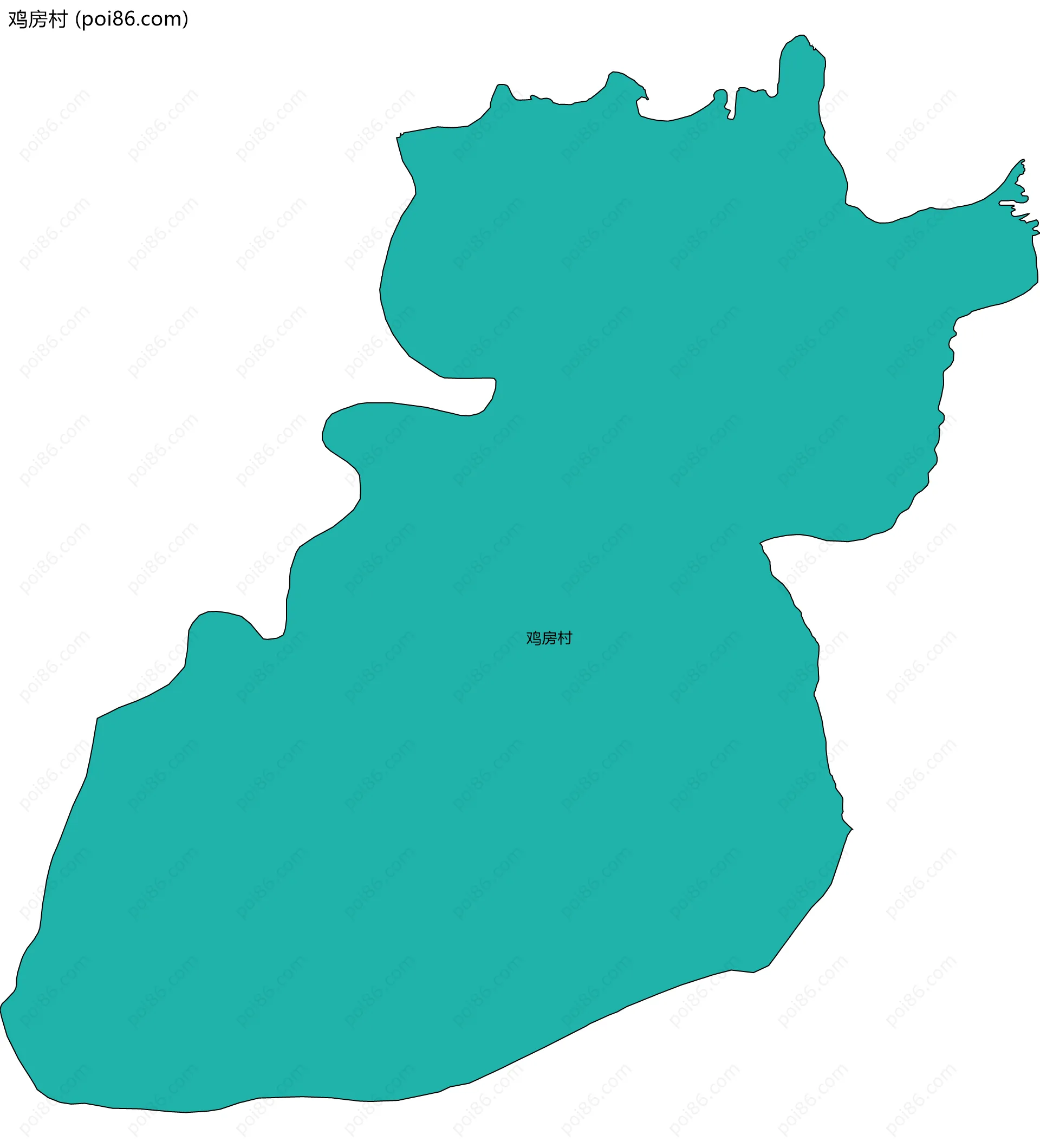 鸡房村边界地图