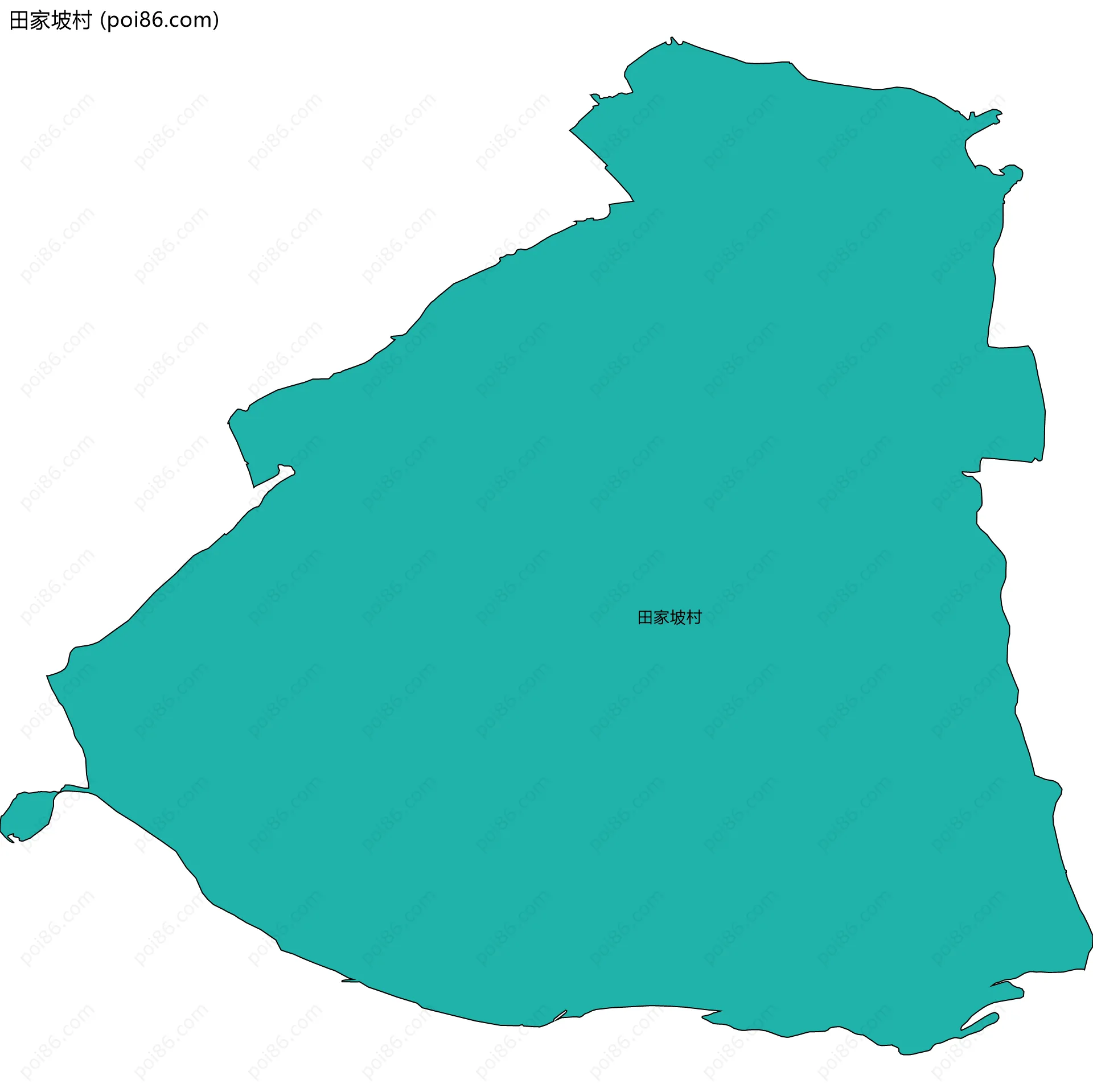 田家坡村边界地图