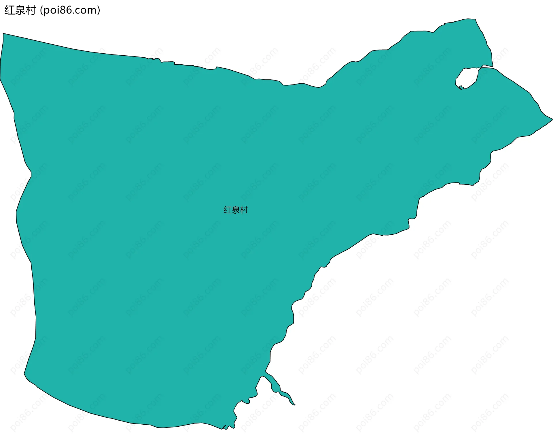红泉村边界地图
