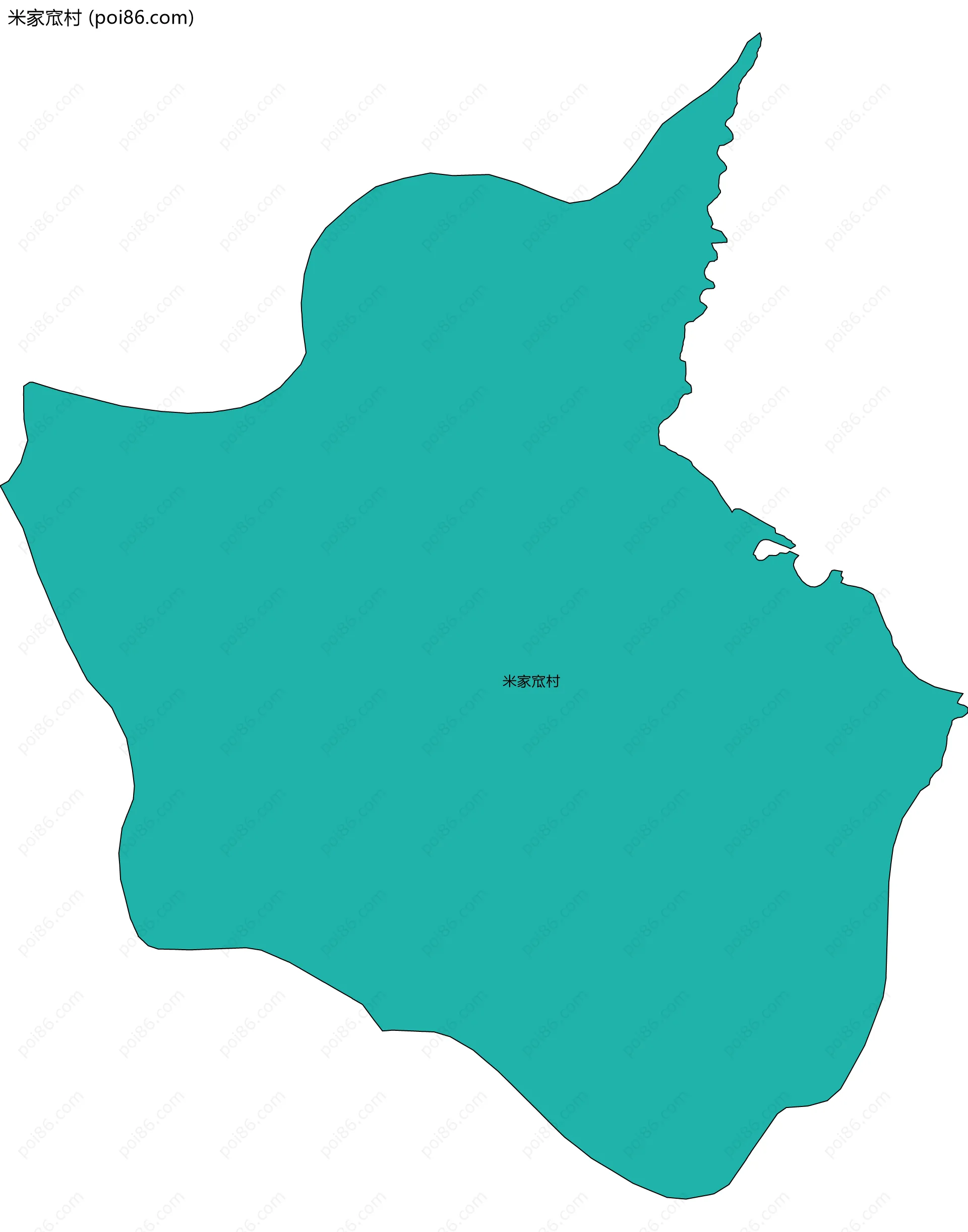 米家窊村边界地图