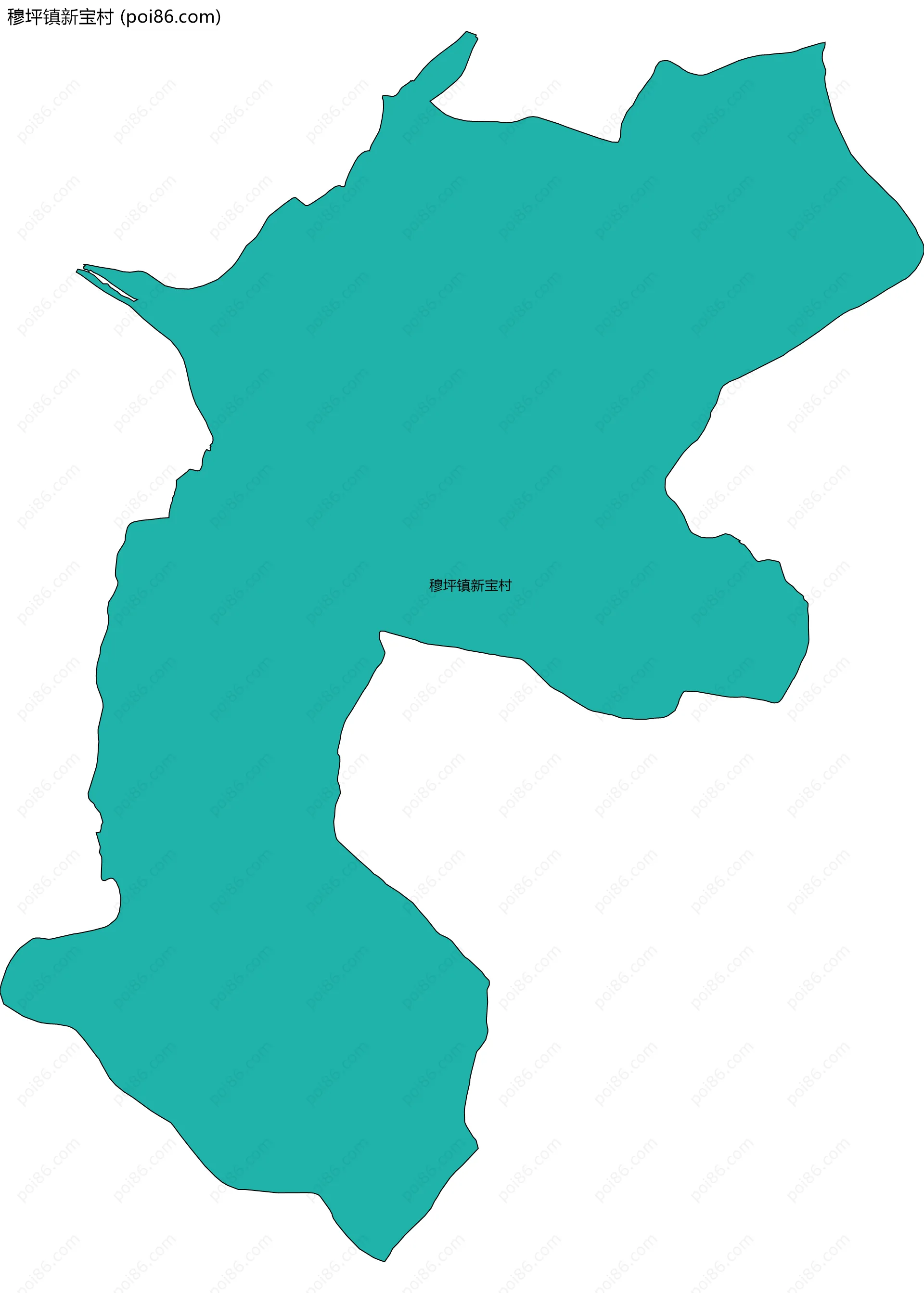 穆坪镇新宝村边界地图