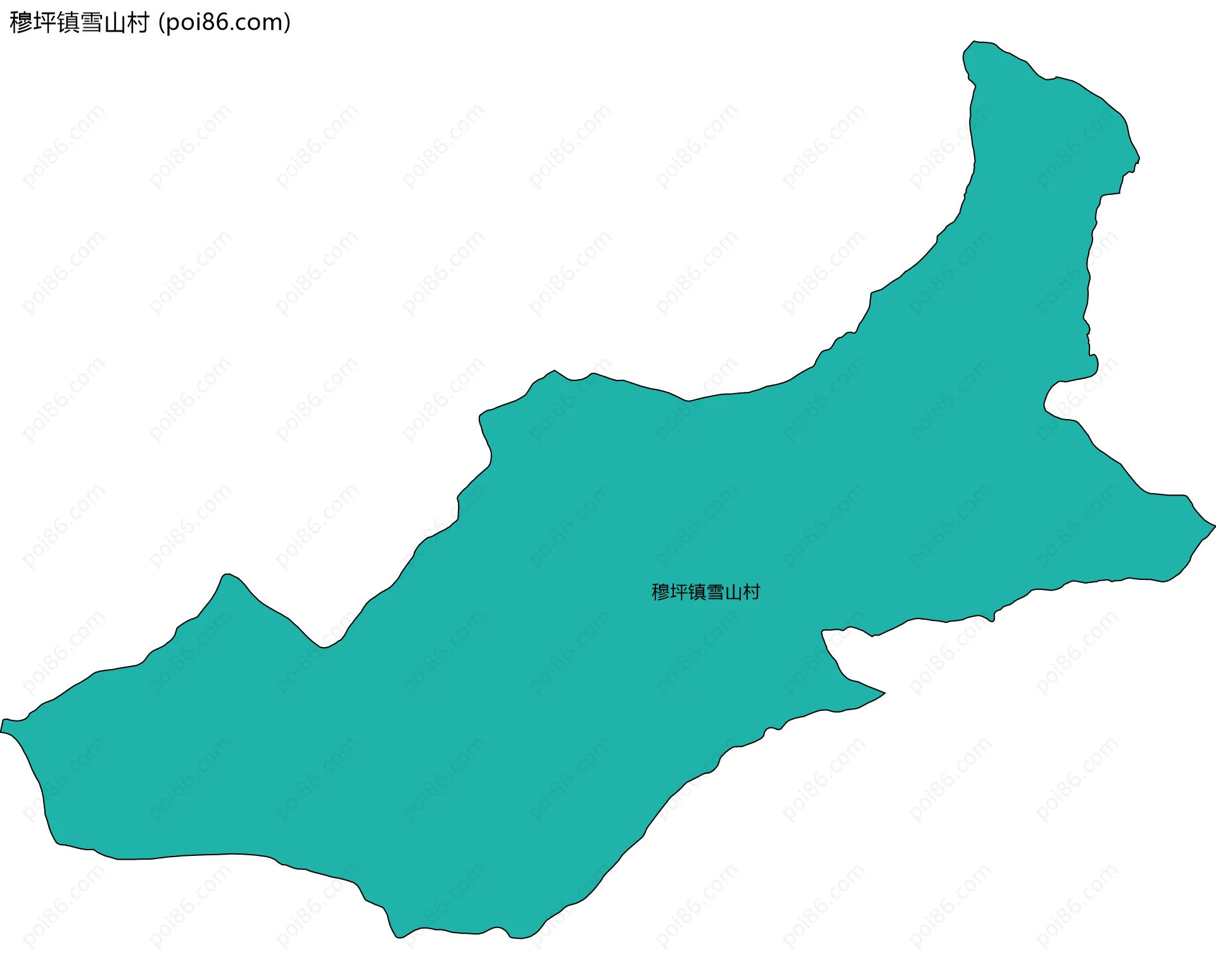 穆坪镇雪山村边界地图