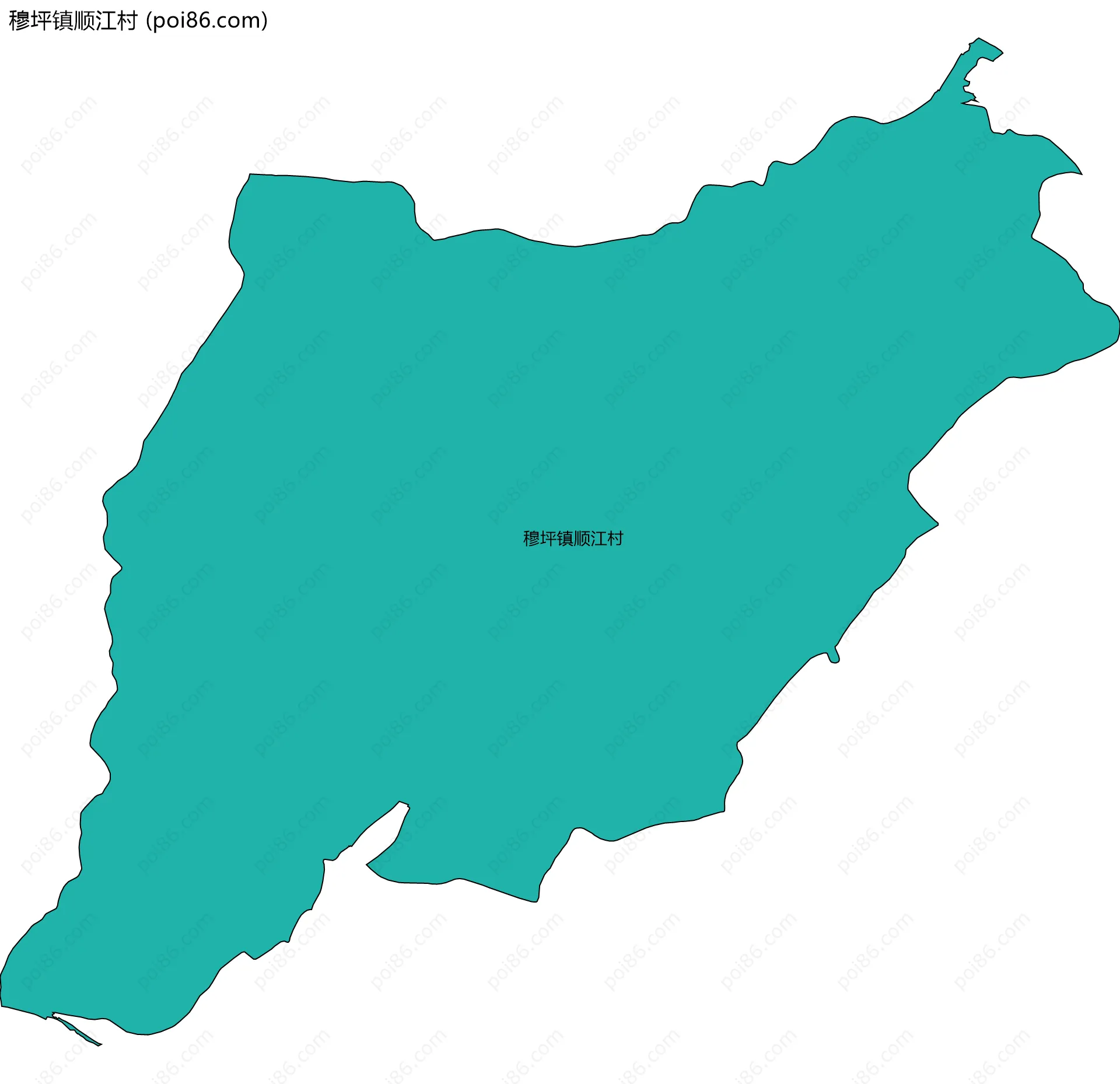 穆坪镇顺江村边界地图