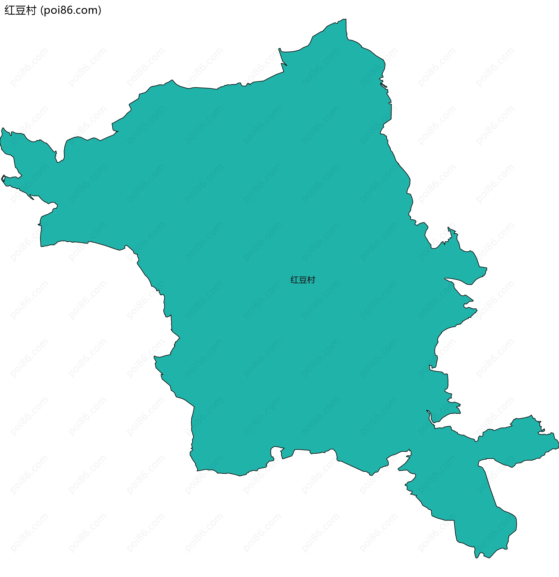 红豆村边界地图