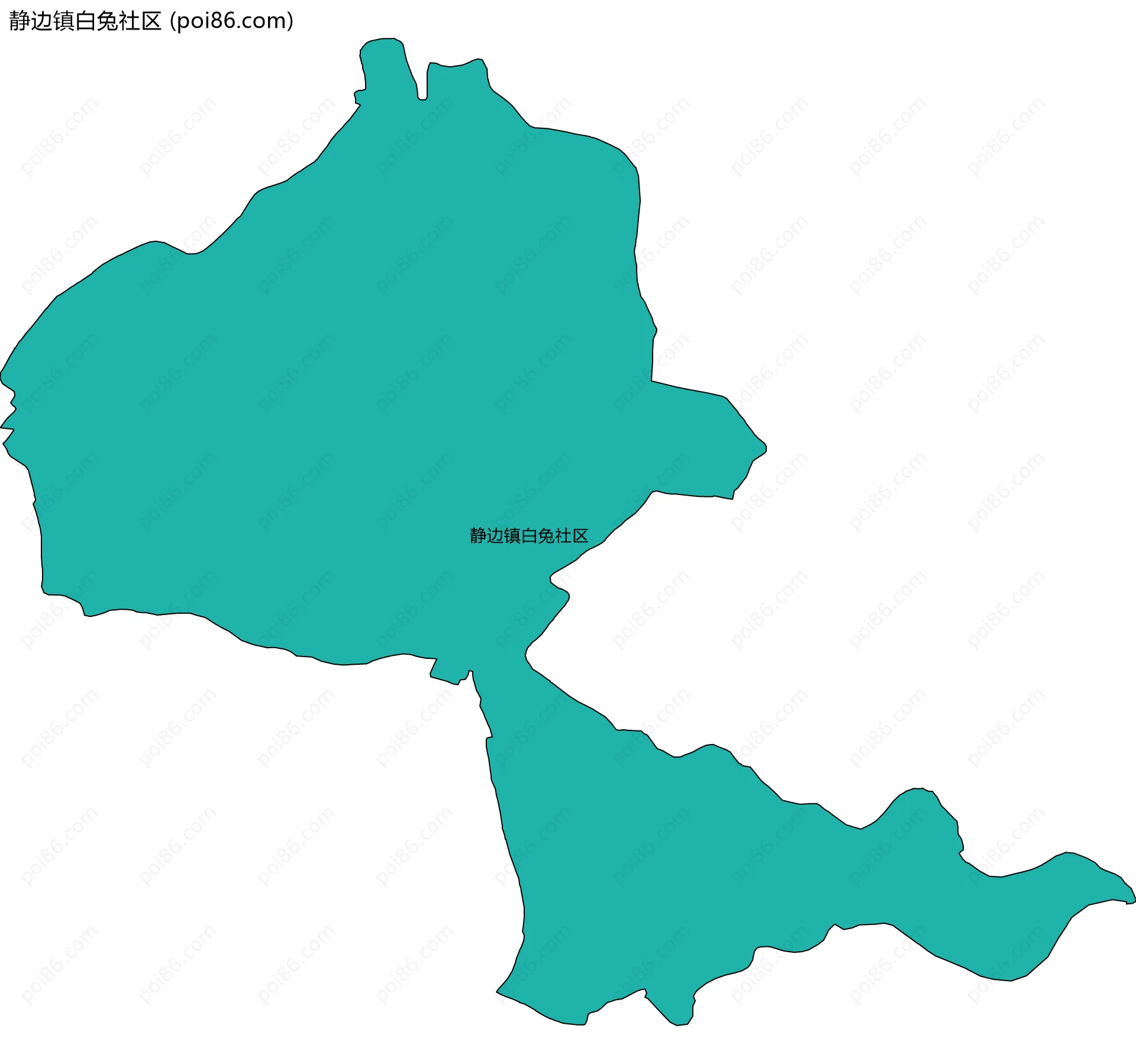 静边镇白兔社区边界地图