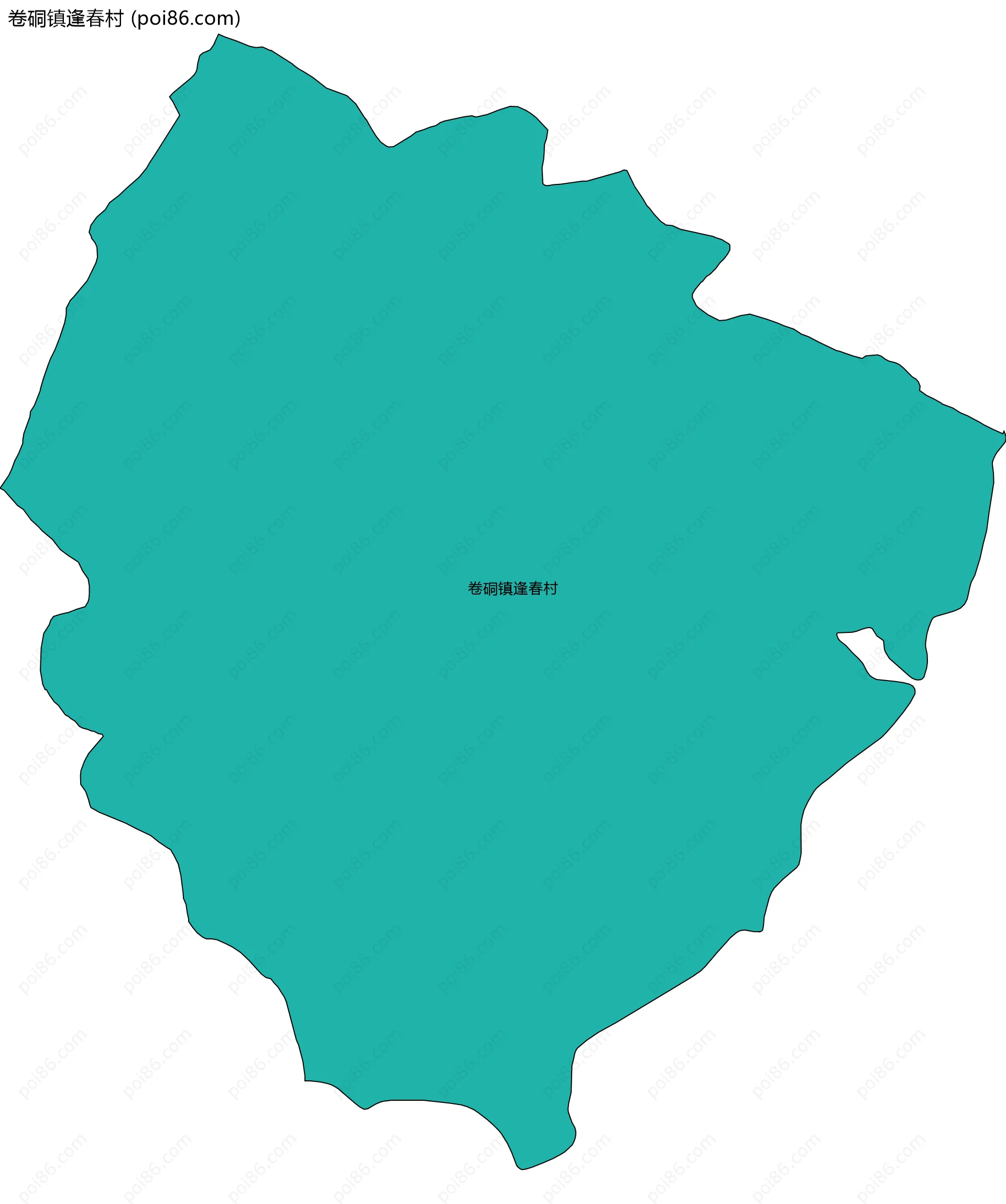 卷硐镇逢春村边界地图