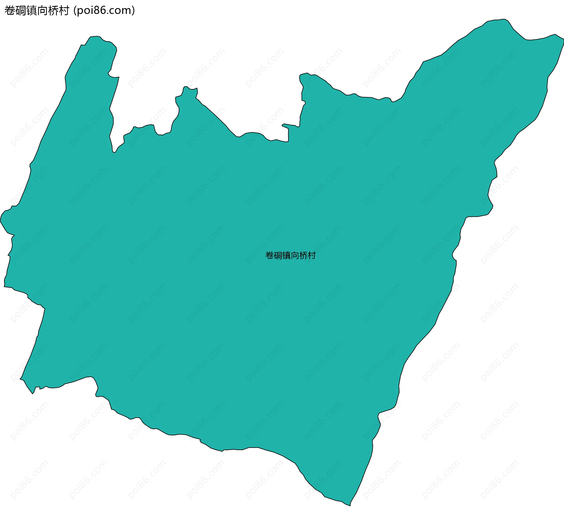 卷硐镇向桥村边界地图