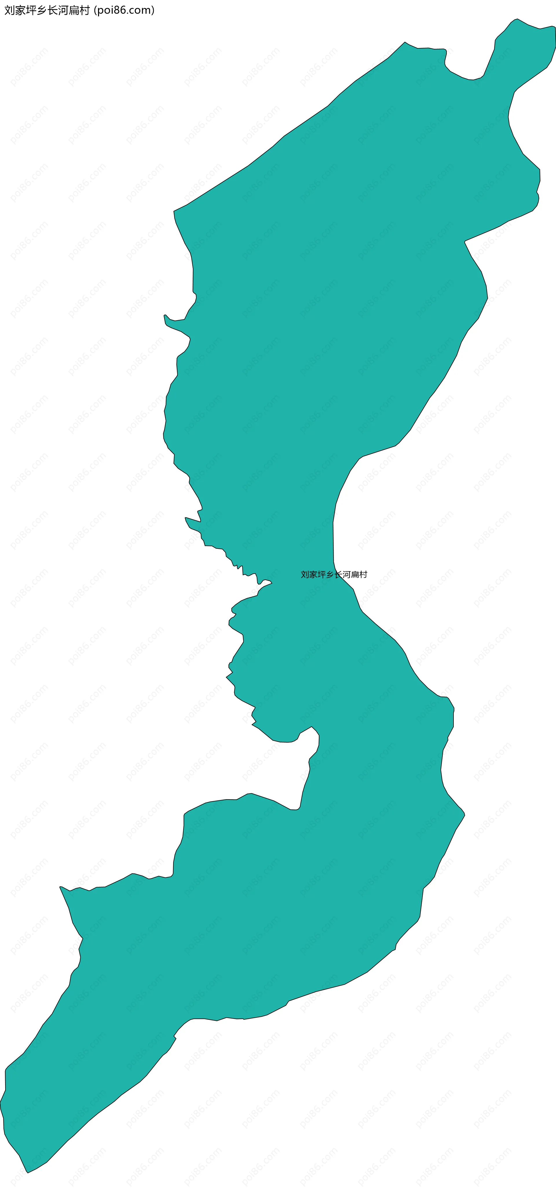 刘家坪乡长河扁村边界地图