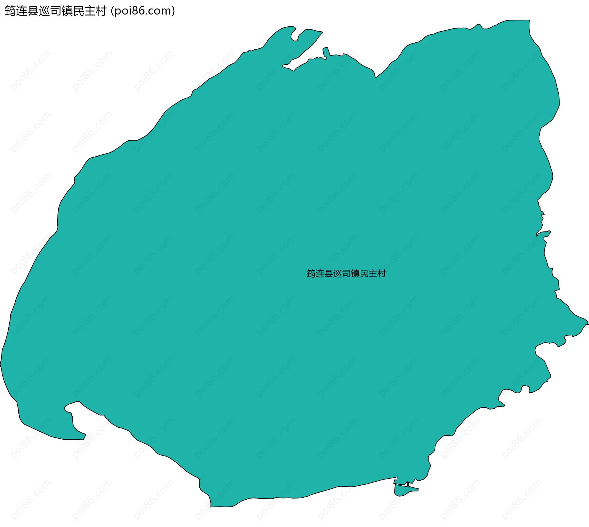 筠连县巡司镇民主村边界地图