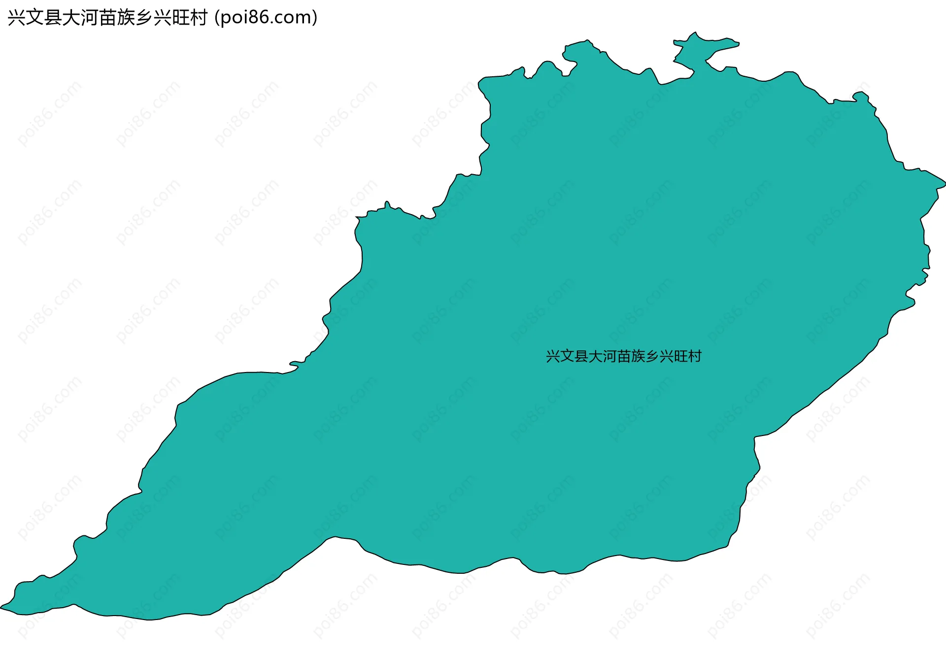 兴文县大河苗族乡兴旺村边界地图