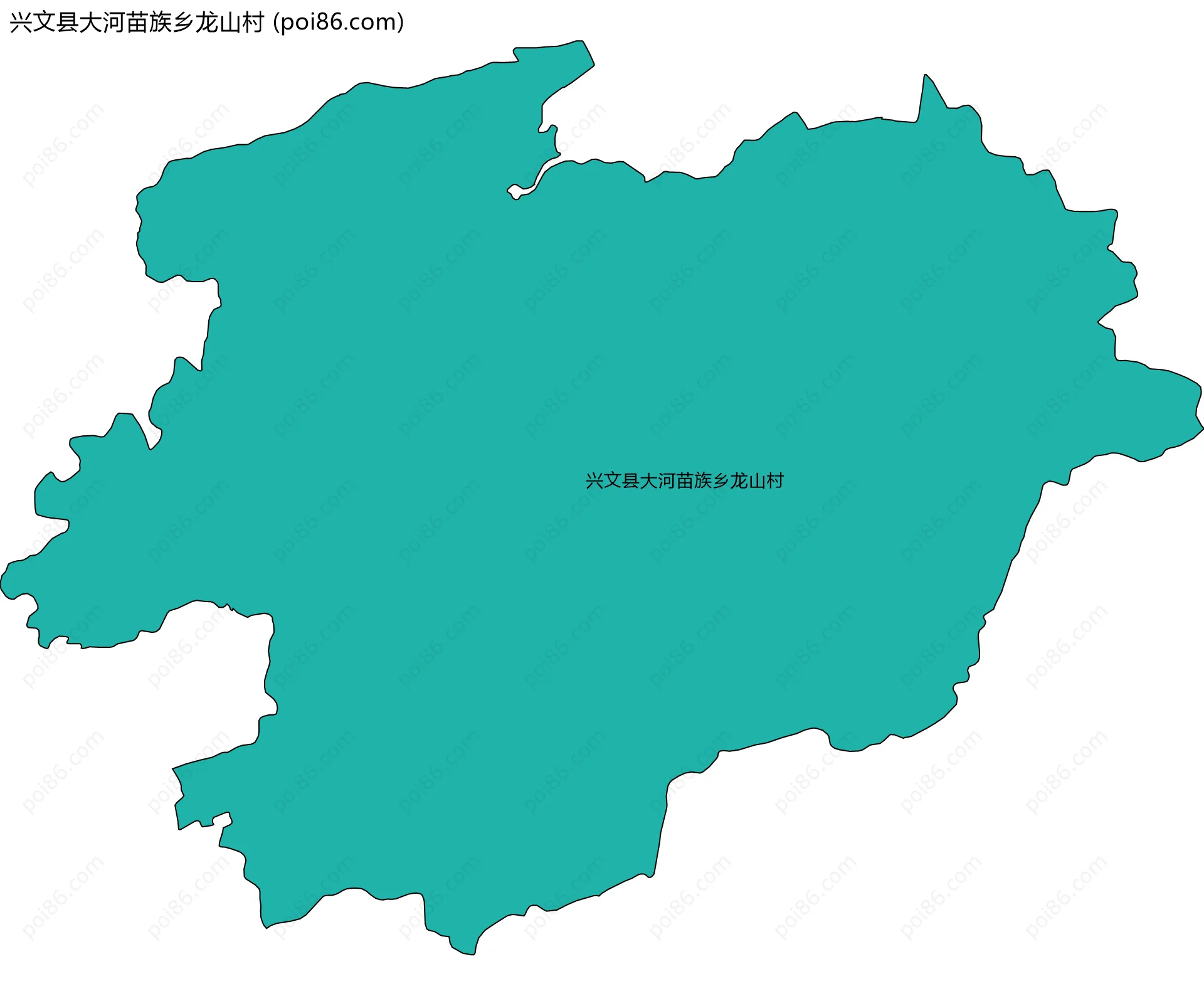 兴文县大河苗族乡龙山村边界地图