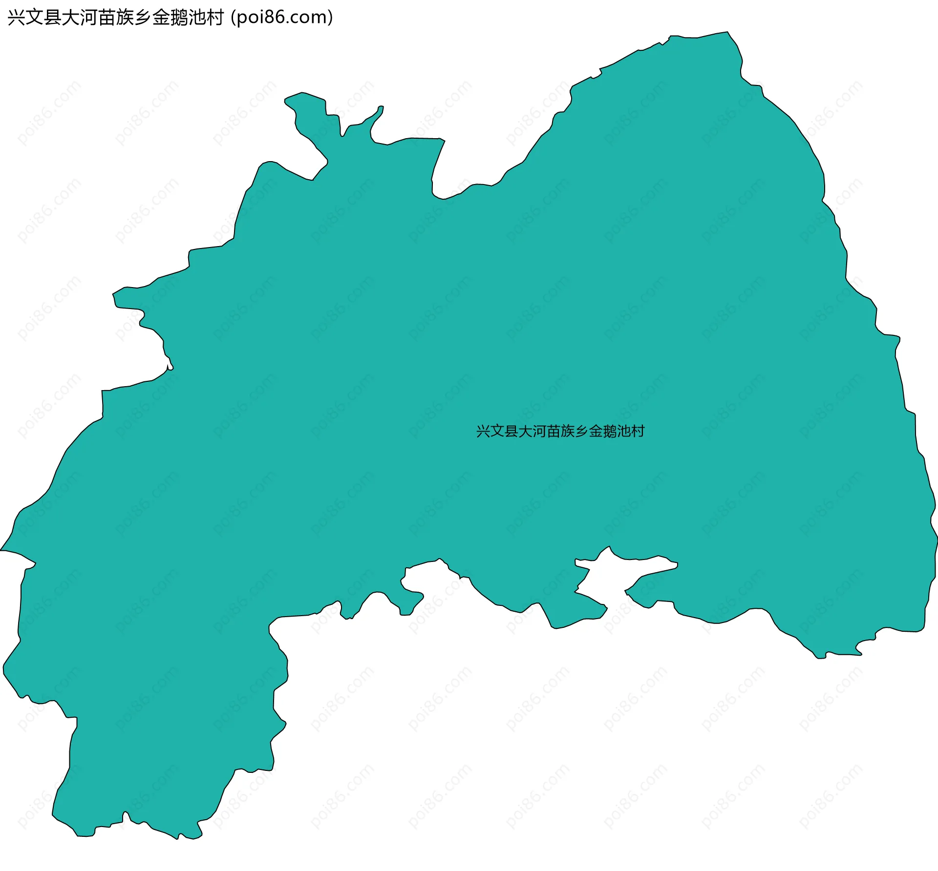 兴文县大河苗族乡金鹅池村边界地图