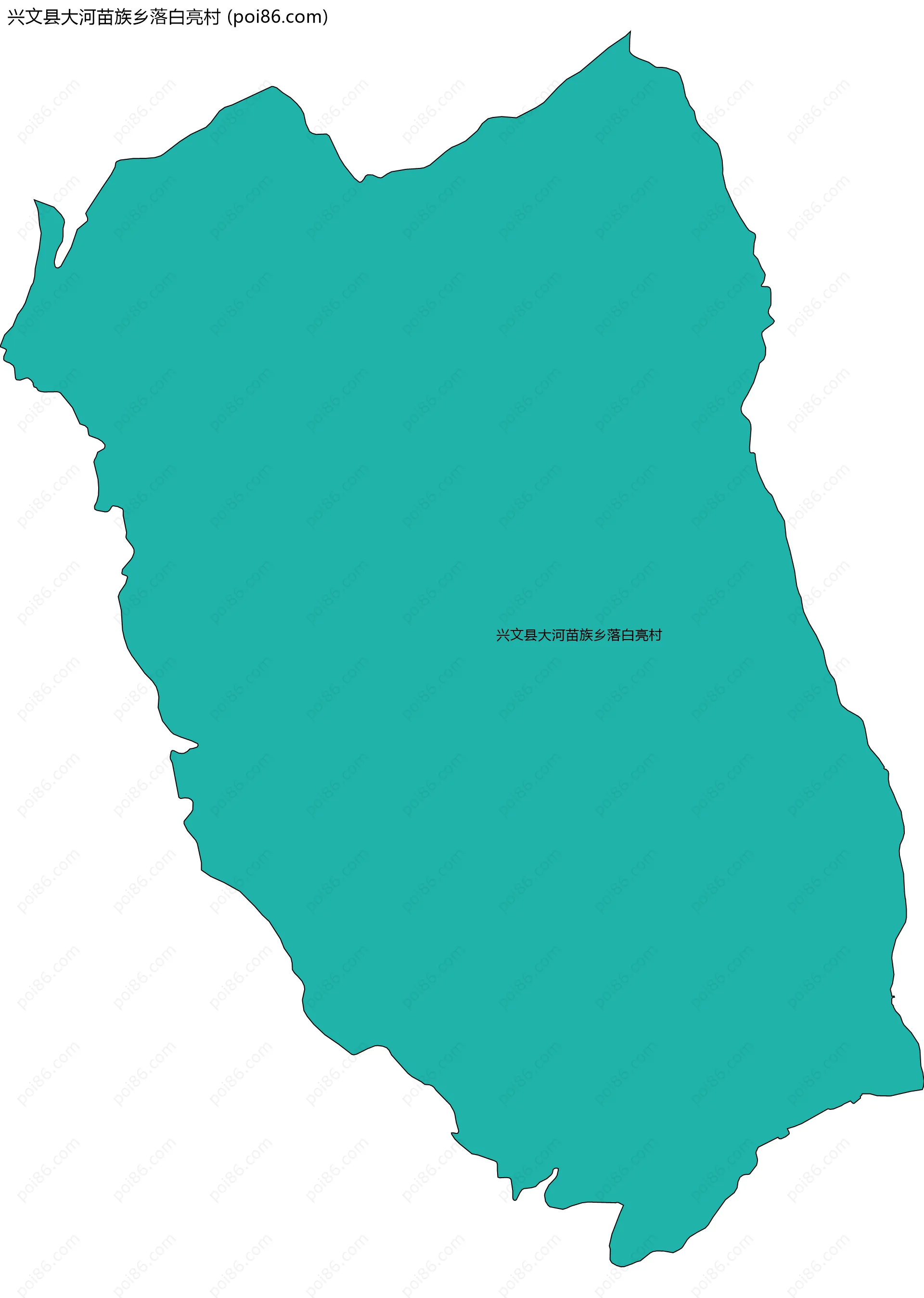 兴文县大河苗族乡落白亮村边界地图