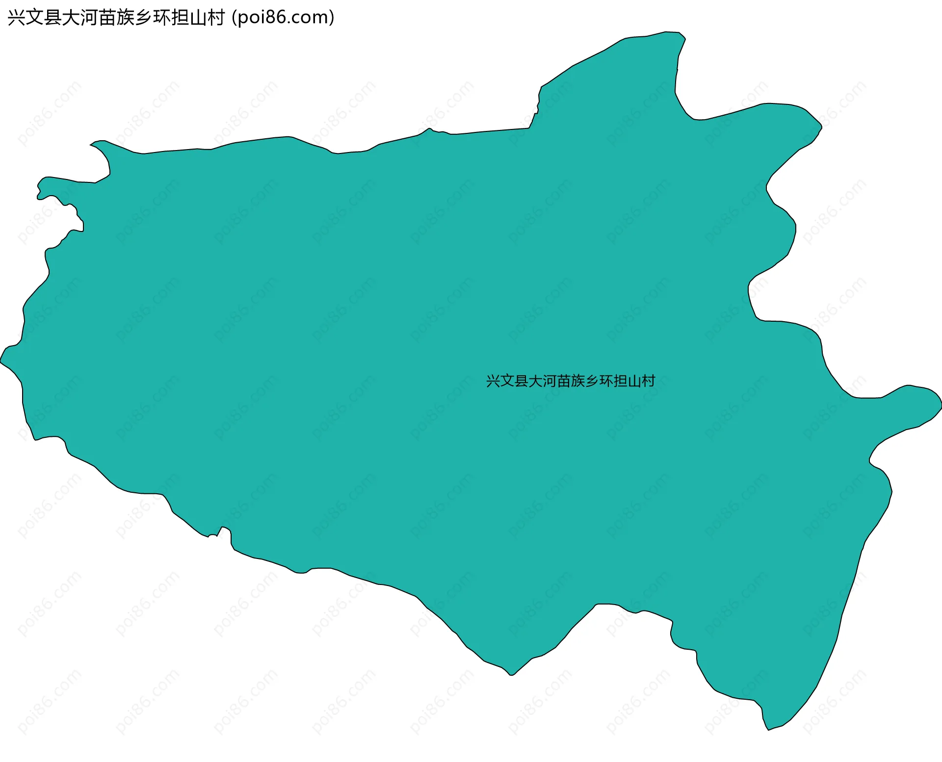 兴文县大河苗族乡环担山村边界地图