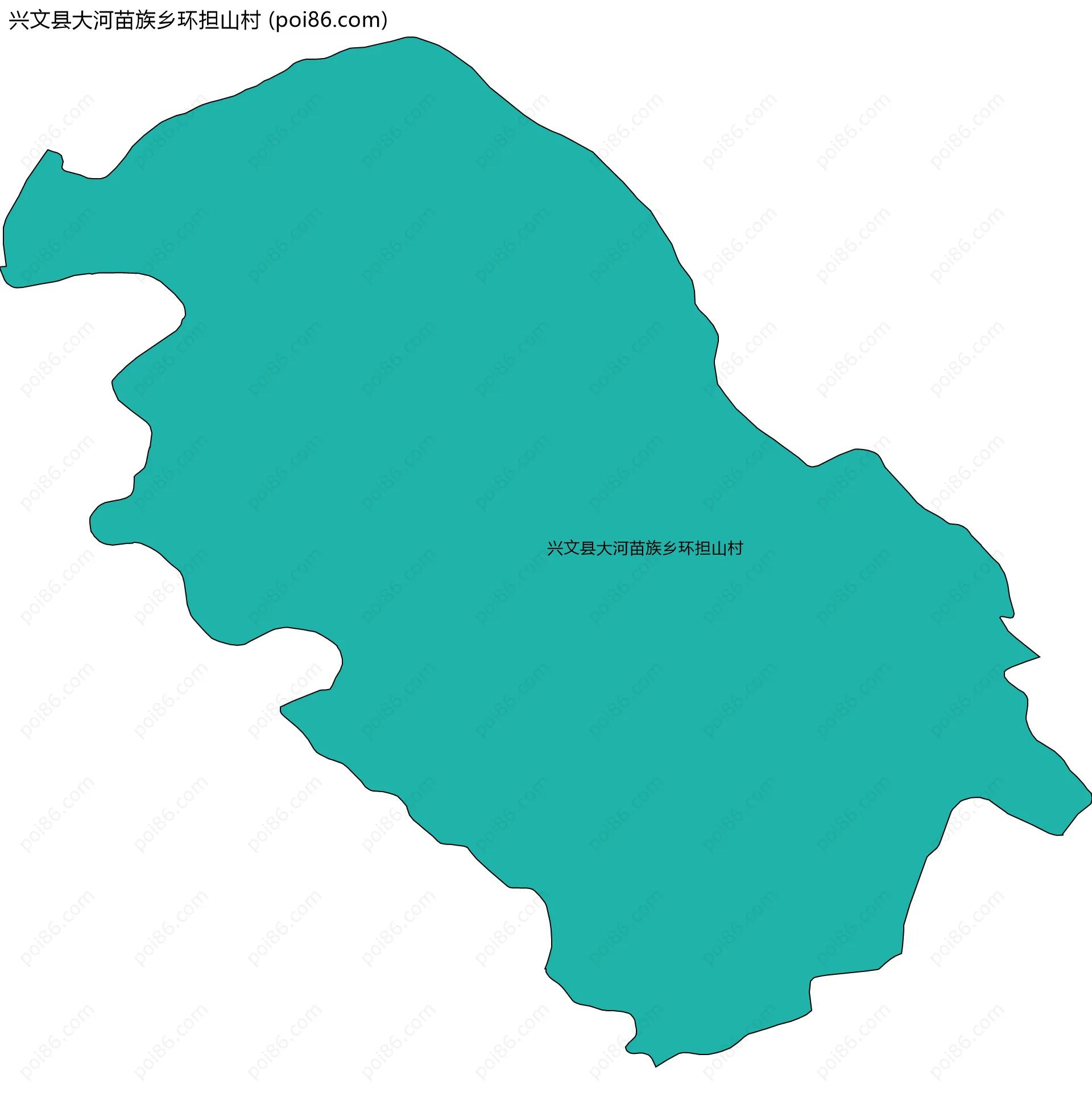 兴文县大河苗族乡环担山村边界地图