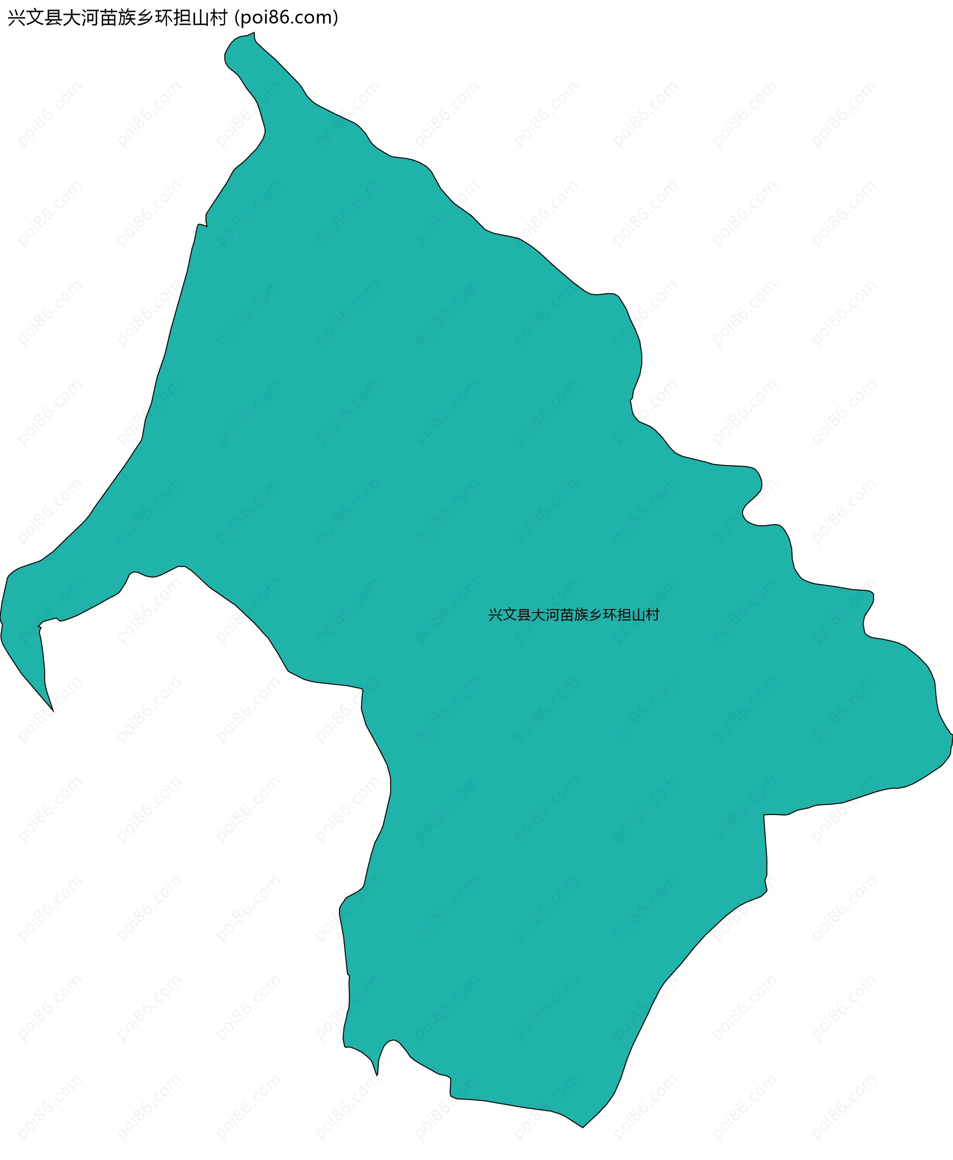 兴文县大河苗族乡环担山村边界地图