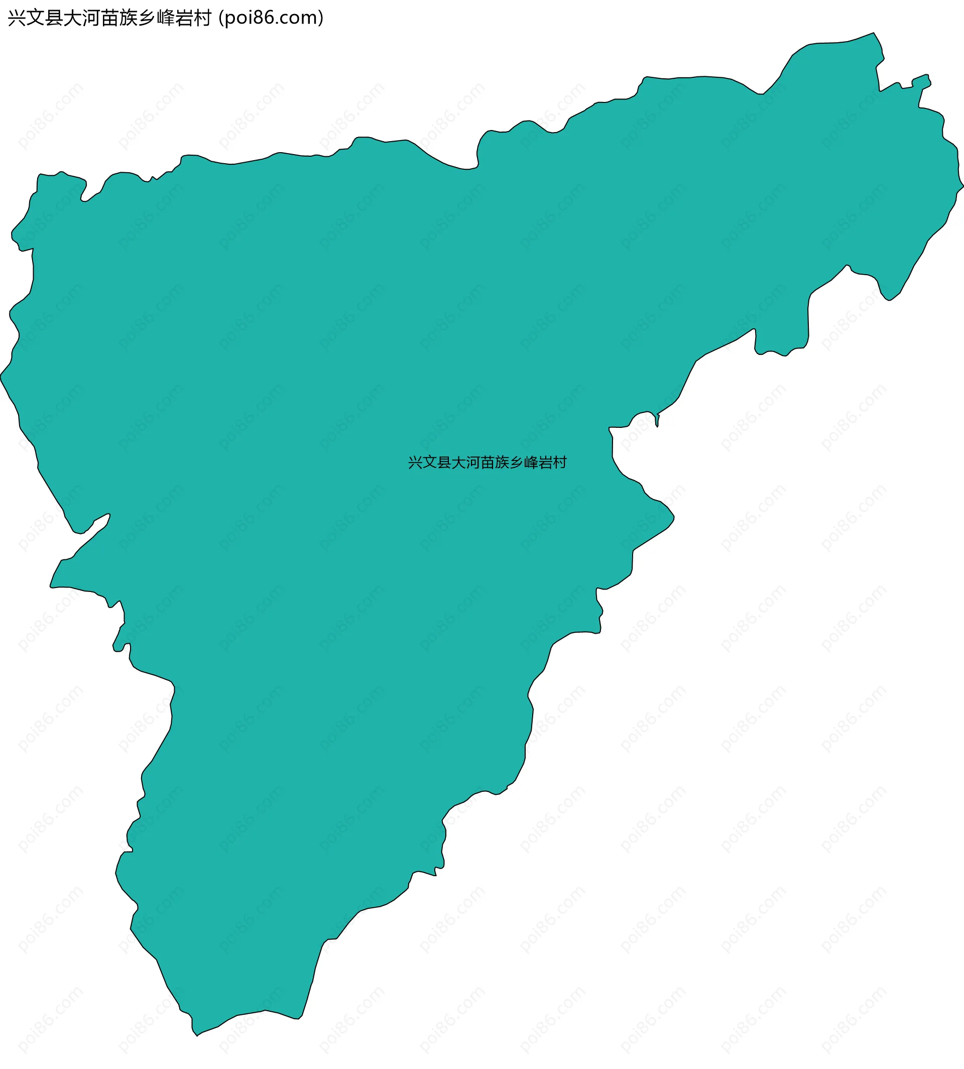 兴文县大河苗族乡峰岩村边界地图