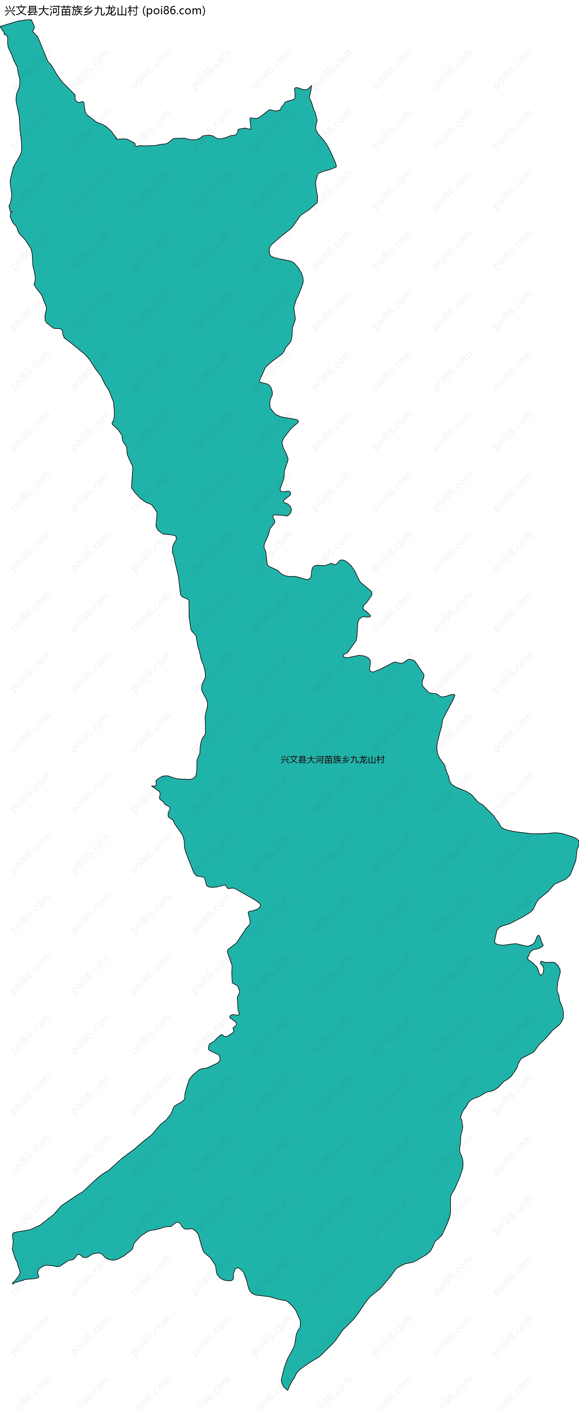 兴文县大河苗族乡九龙山村边界地图