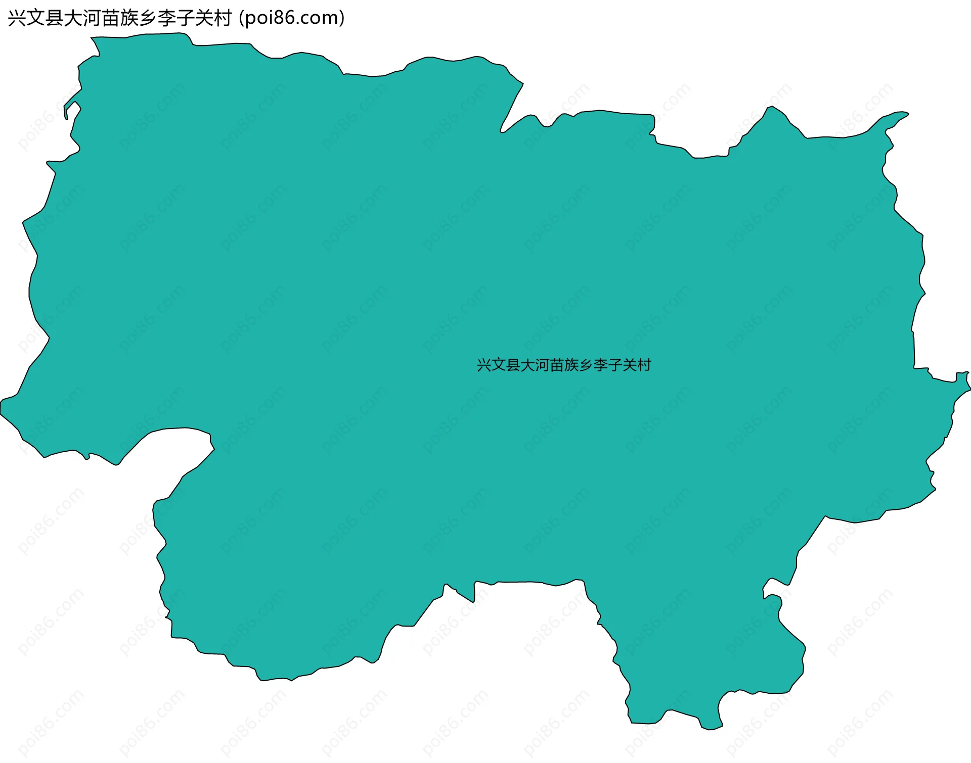 兴文县大河苗族乡李子关村边界地图