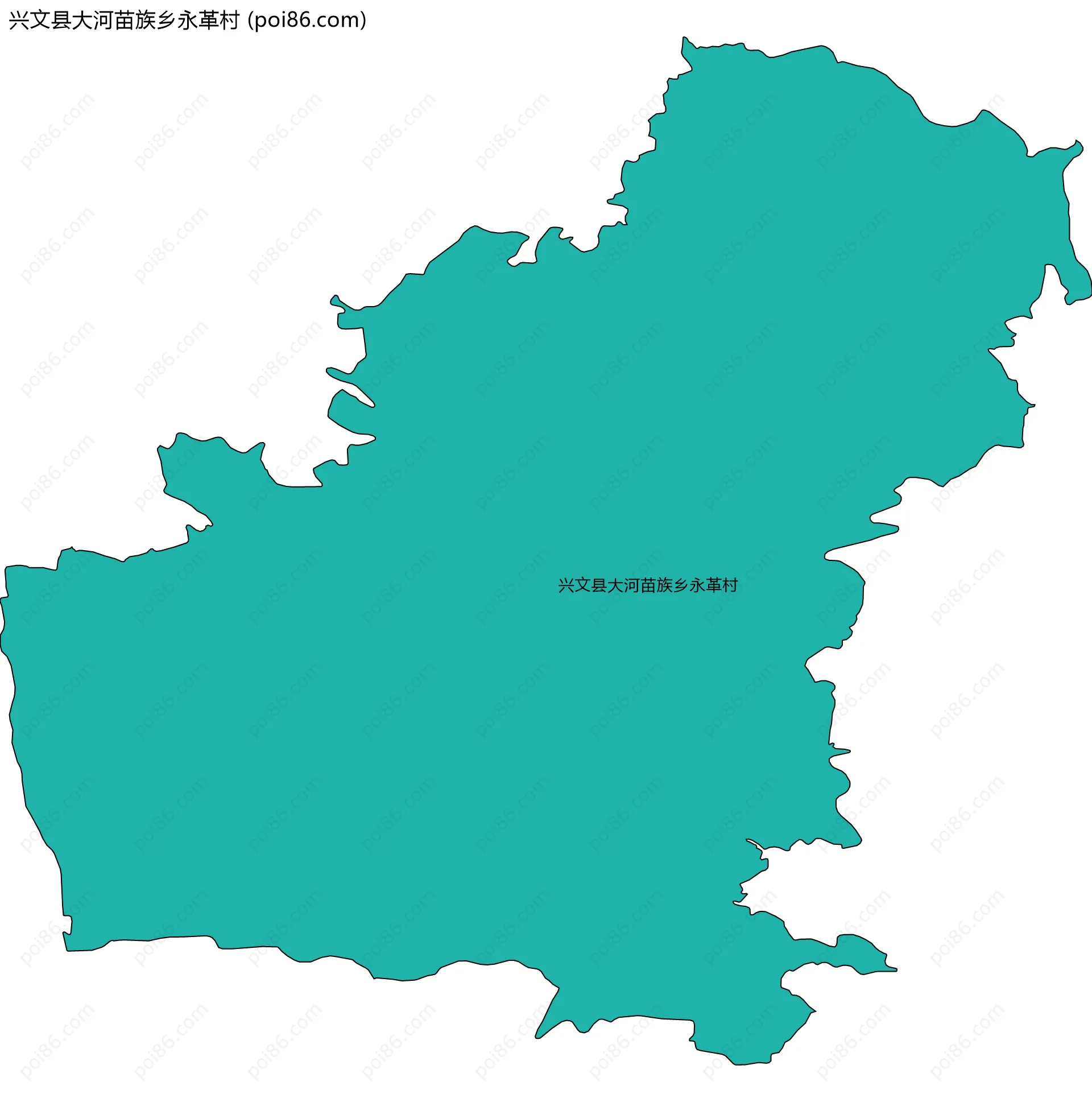 兴文县大河苗族乡永革村边界地图