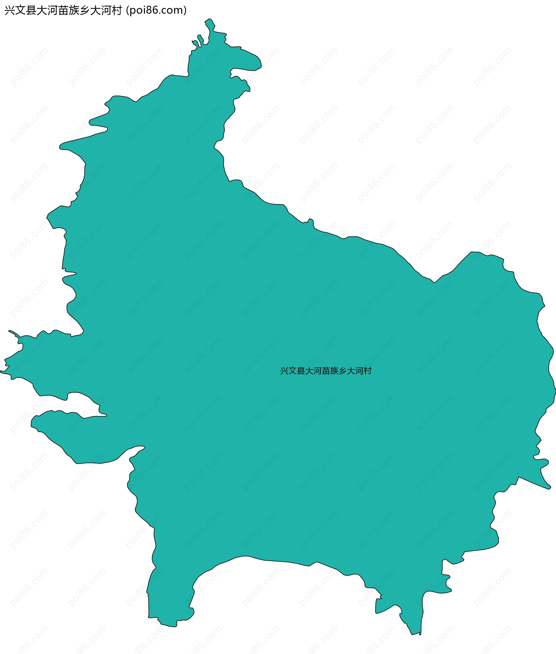 兴文县大河苗族乡大河村边界地图
