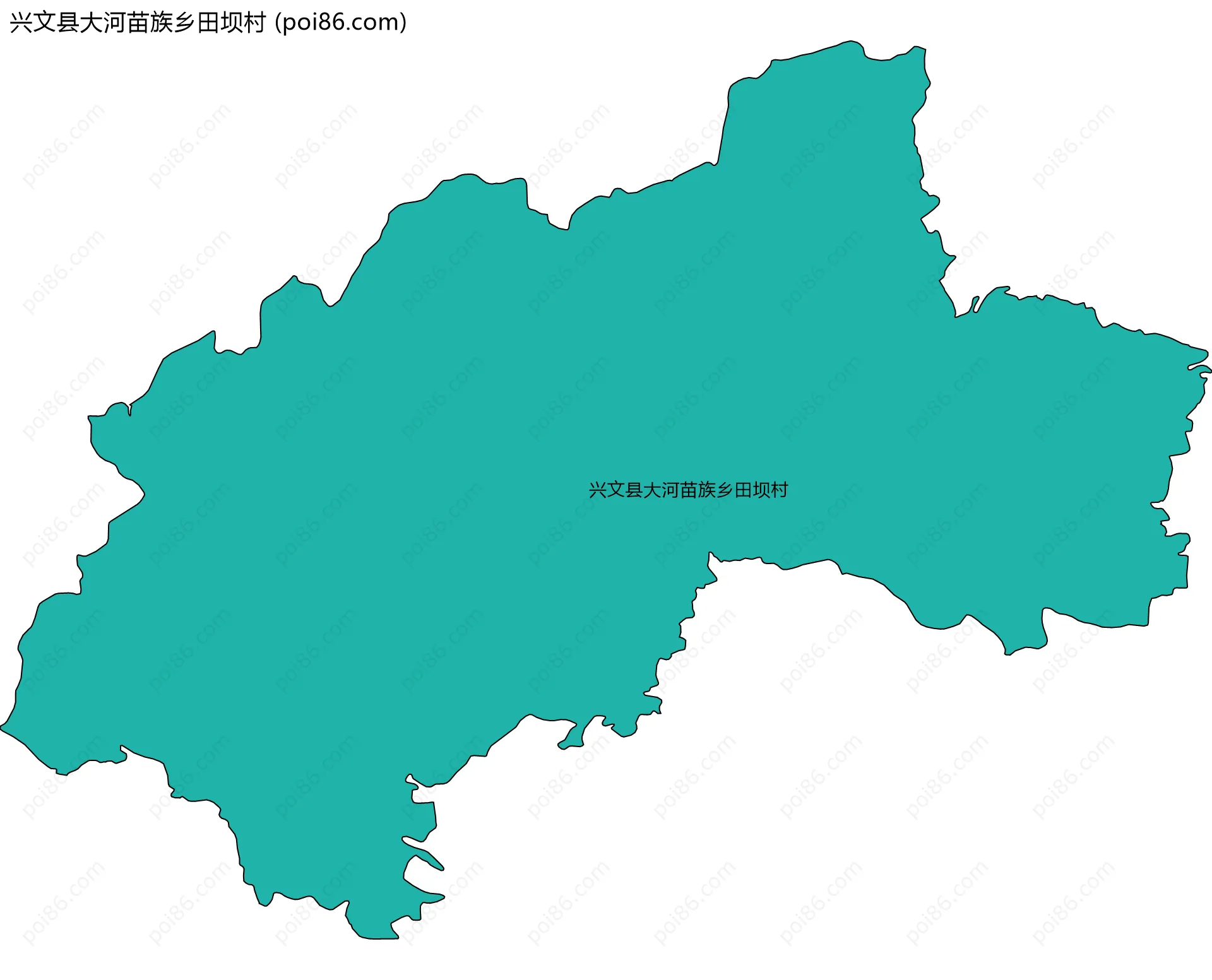 兴文县大河苗族乡田坝村边界地图