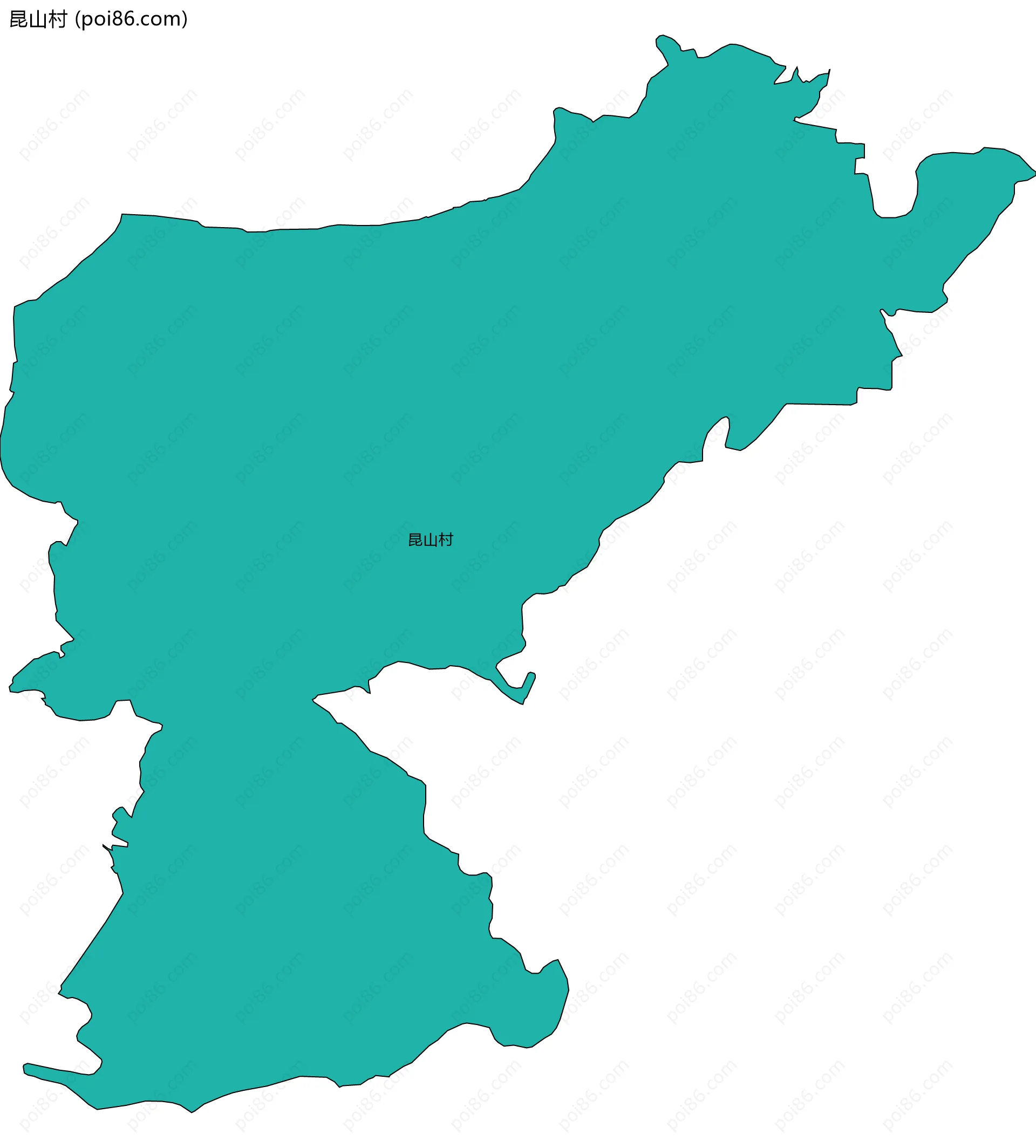 昆山村边界地图