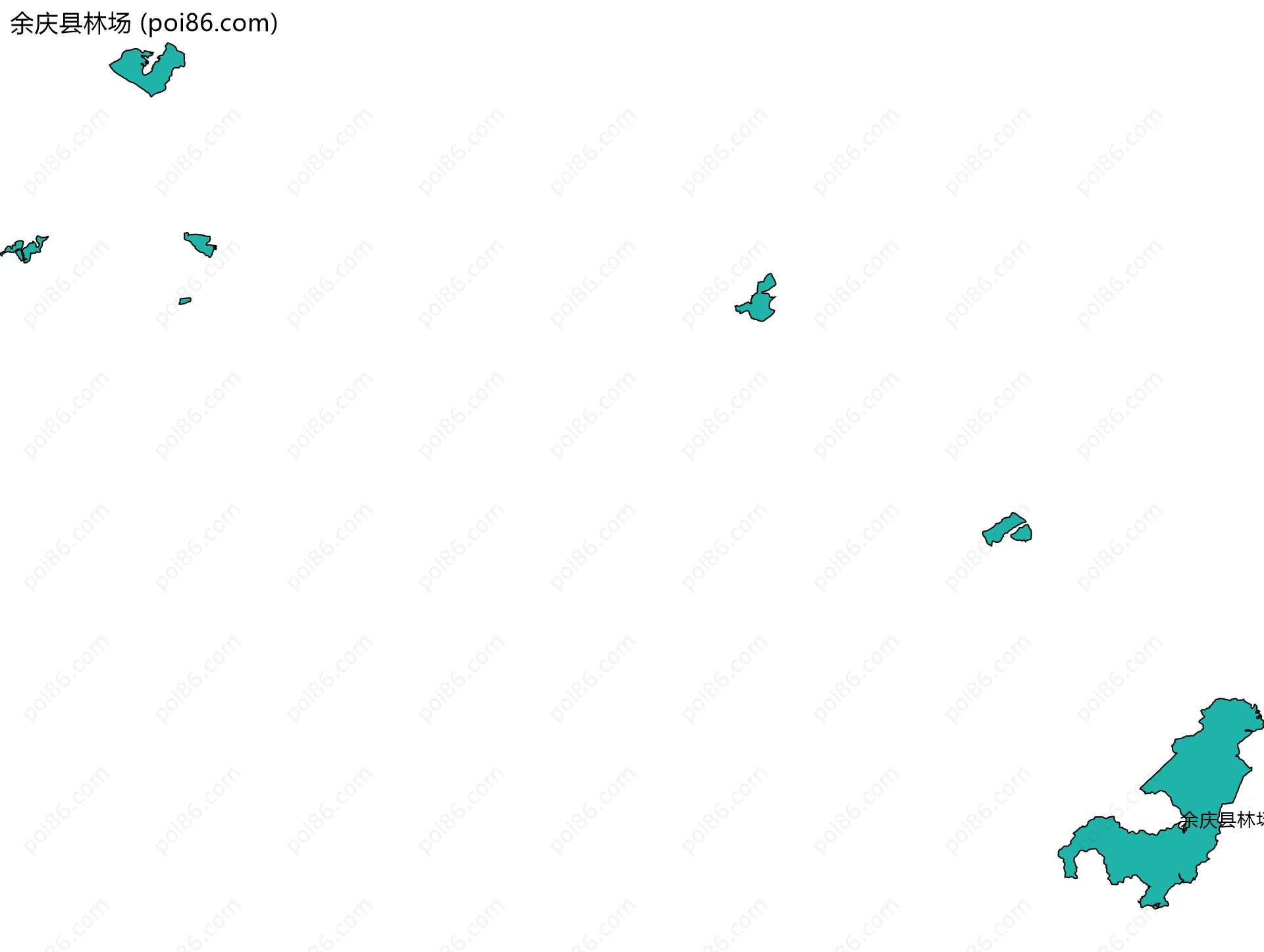 余庆县林场边界地图(五级行政区划)