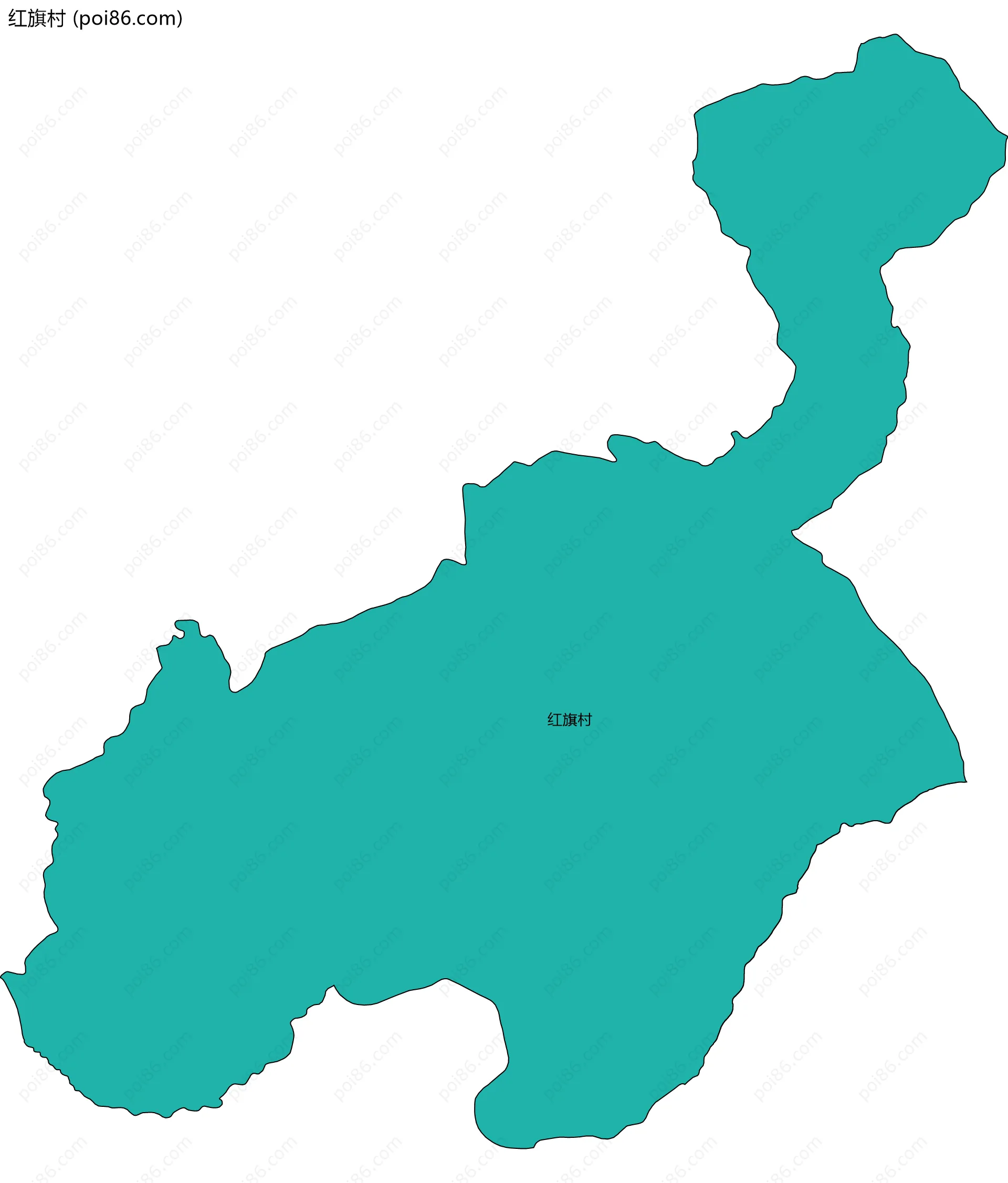 红旗村边界地图