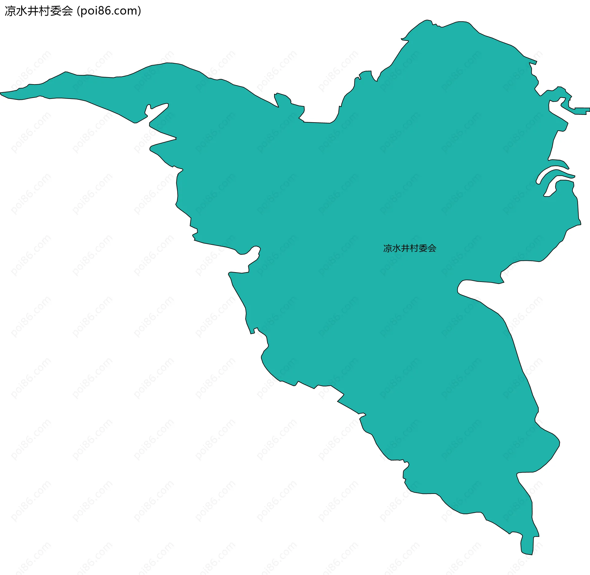 凉水井村委会边界地图