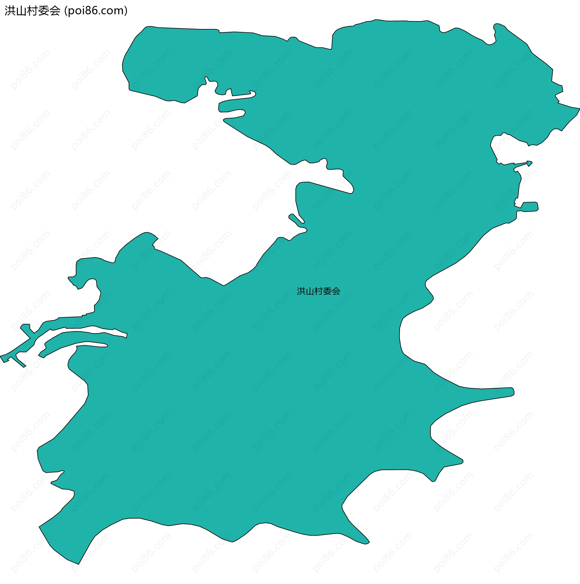 洪山村委会边界地图