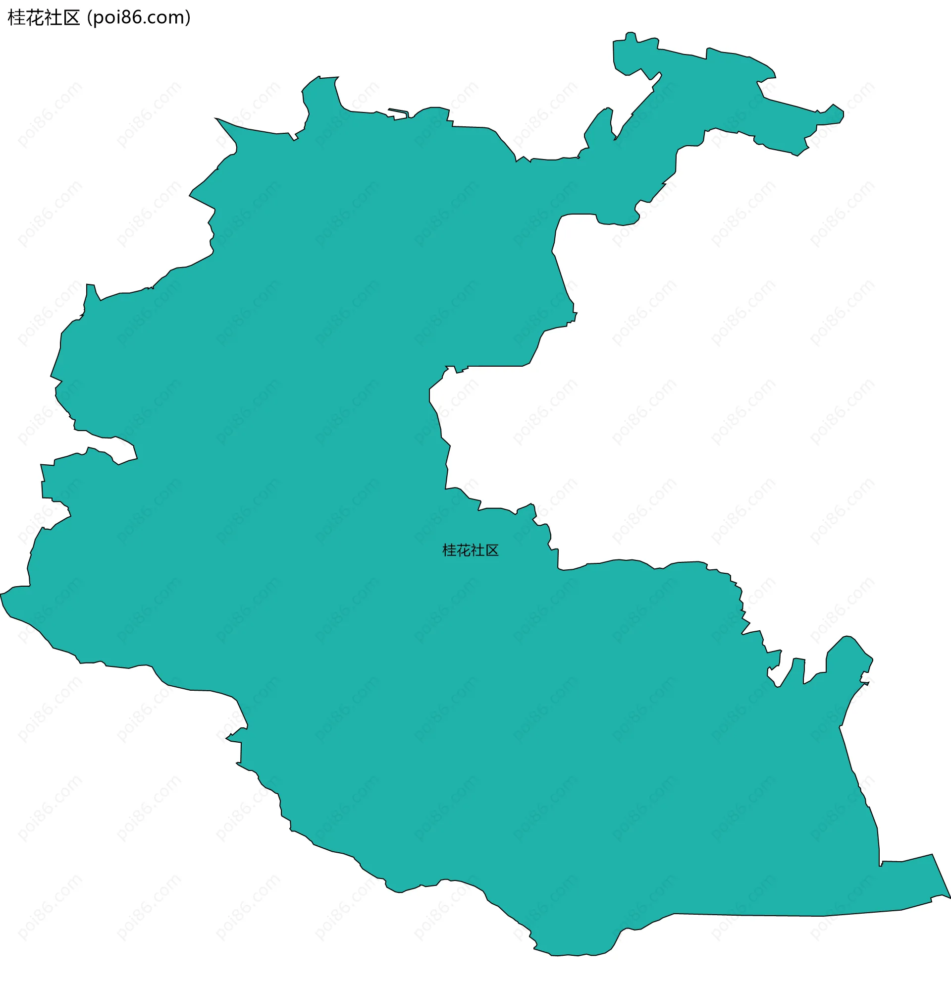 桂花社区边界地图