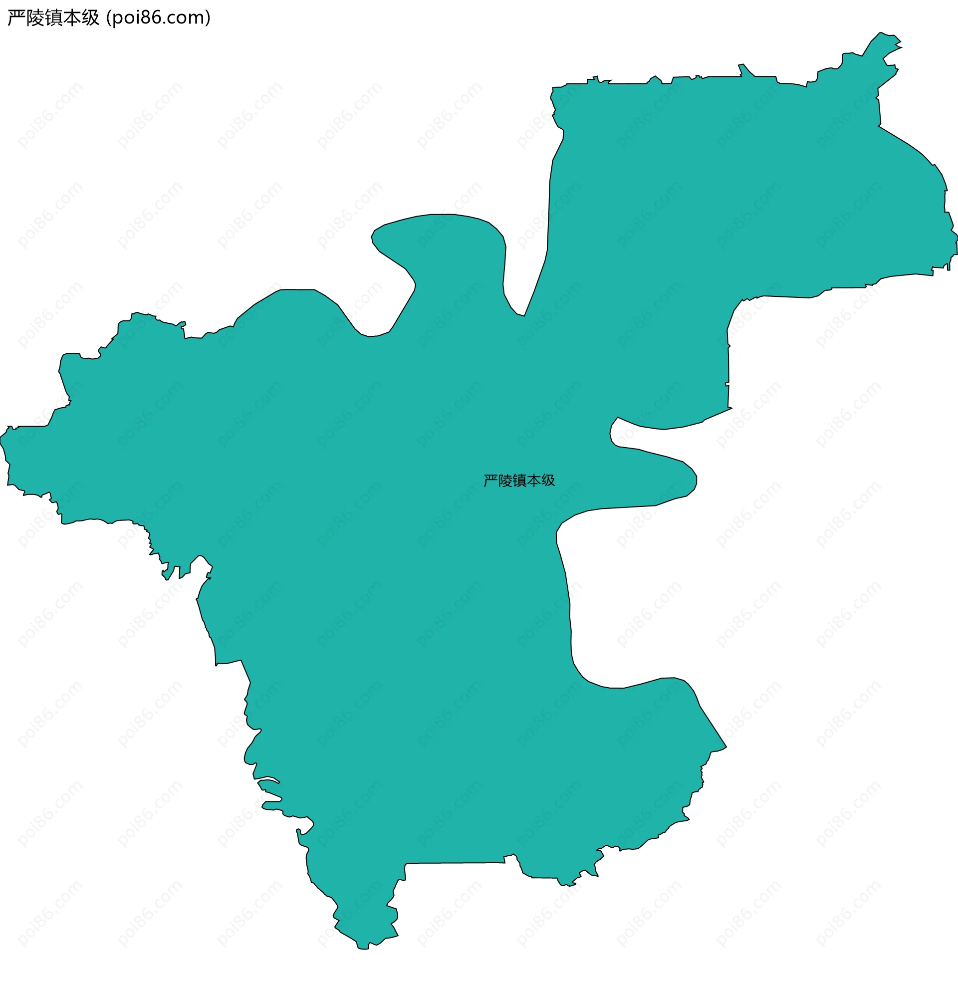 严陵镇本级边界地图