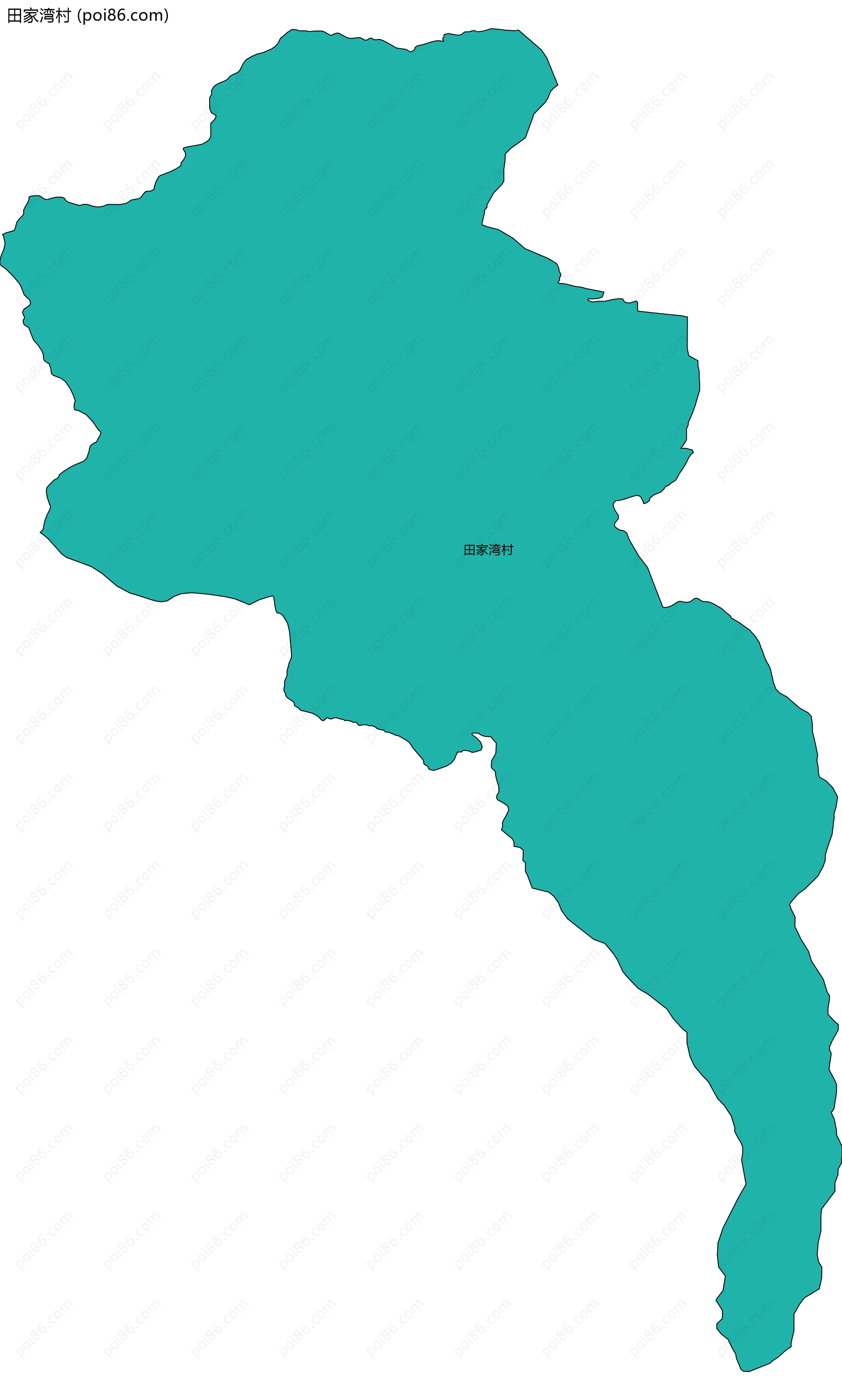 田家湾村边界地图