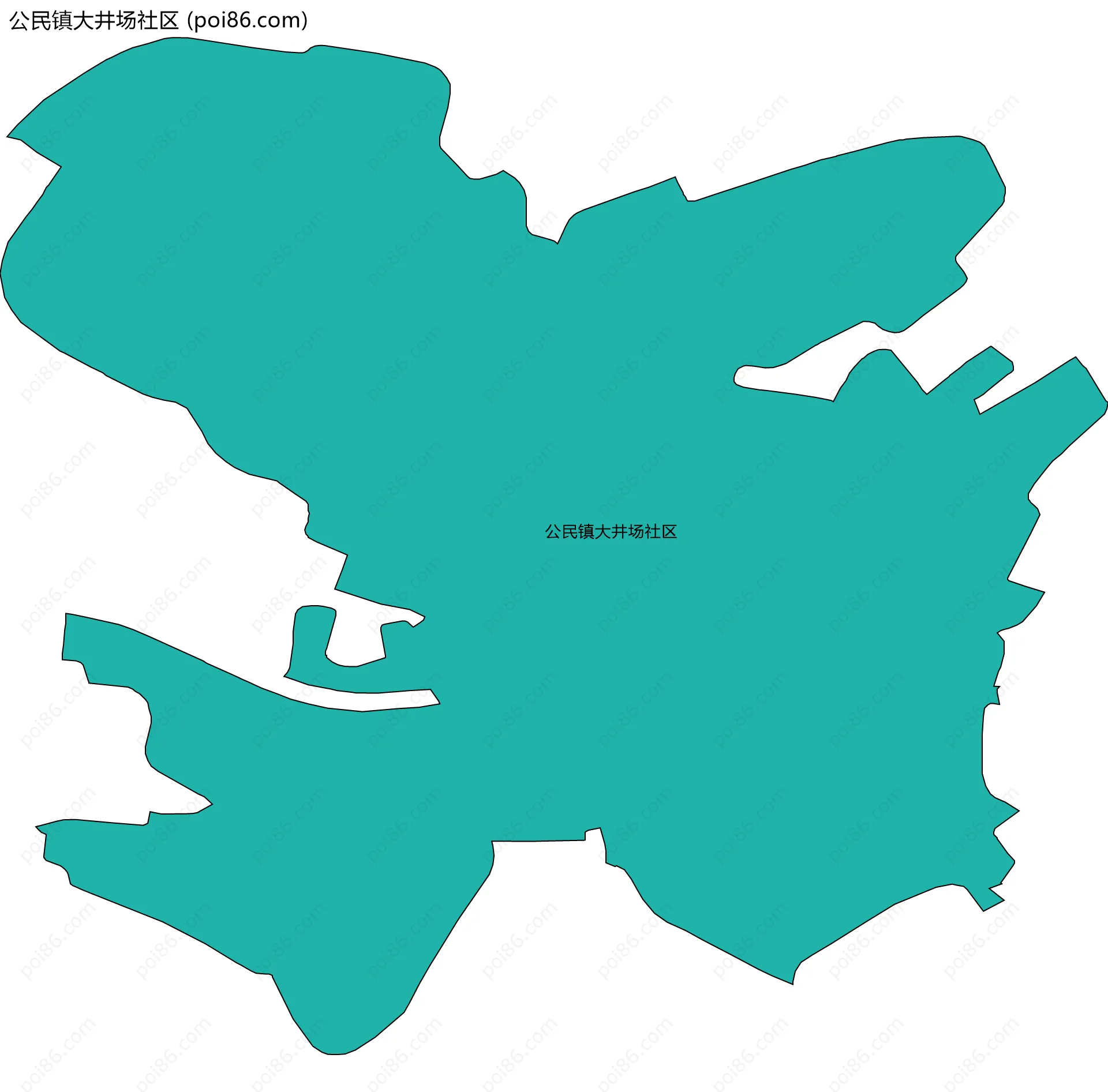 公民镇大井场社区边界地图