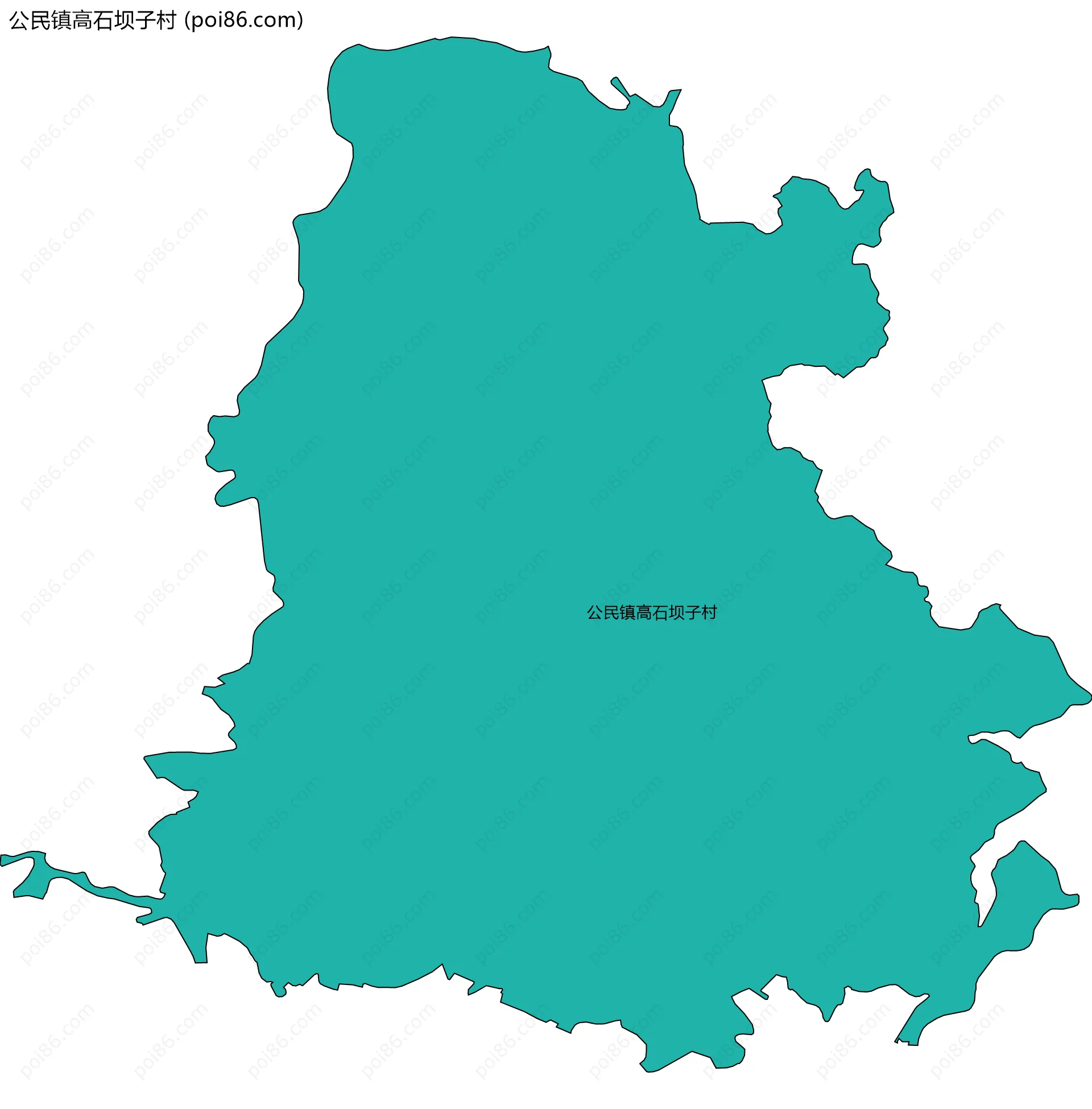 公民镇高石坝子村边界地图