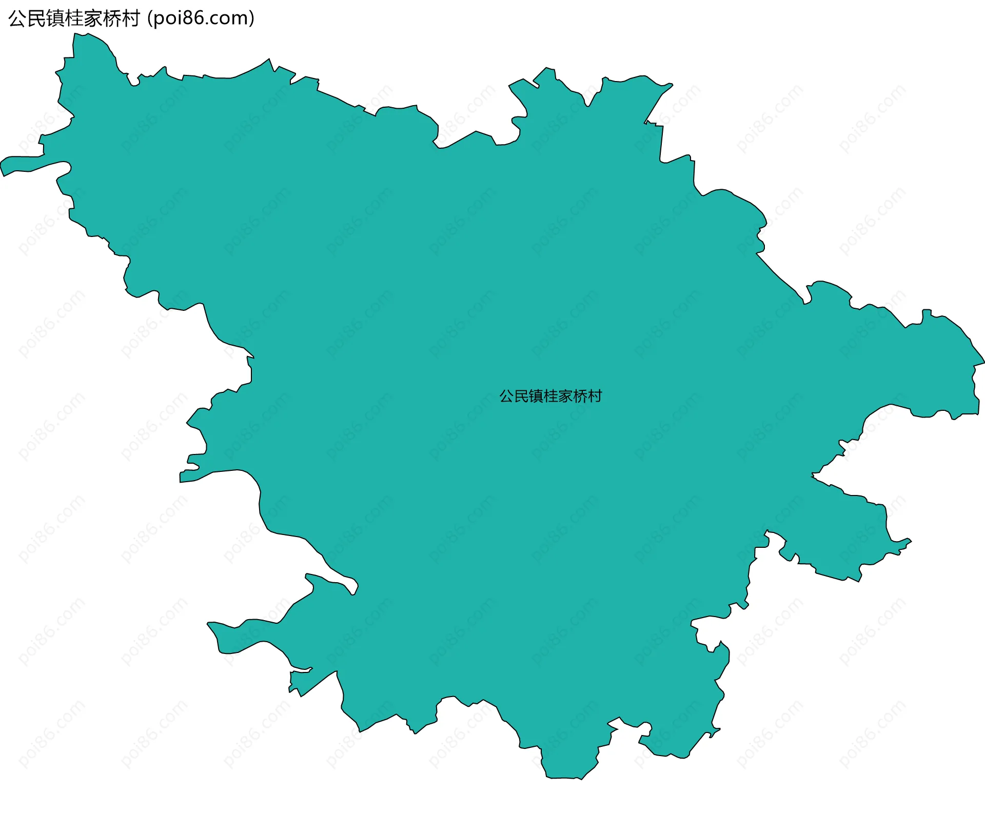 公民镇桂家桥村边界地图