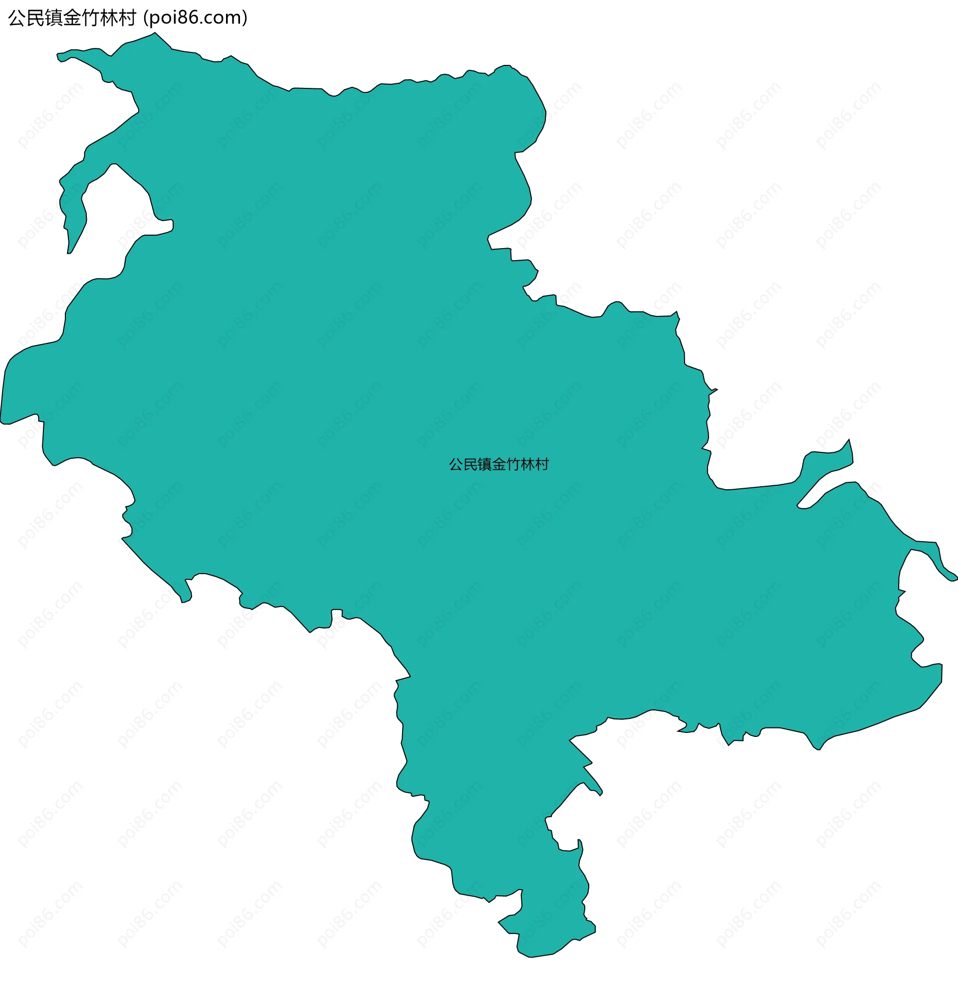 公民镇金竹林村边界地图