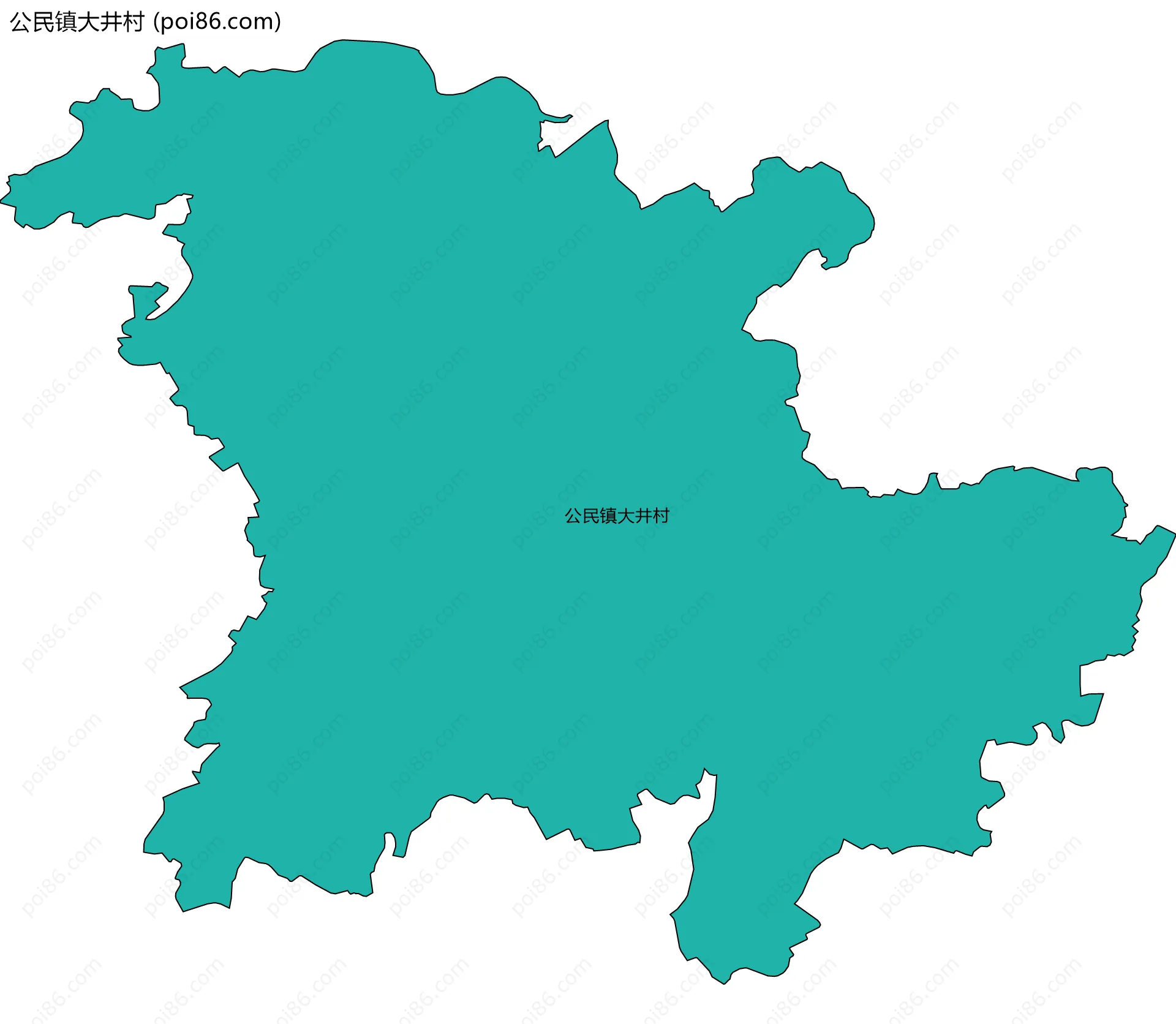 公民镇大井村边界地图