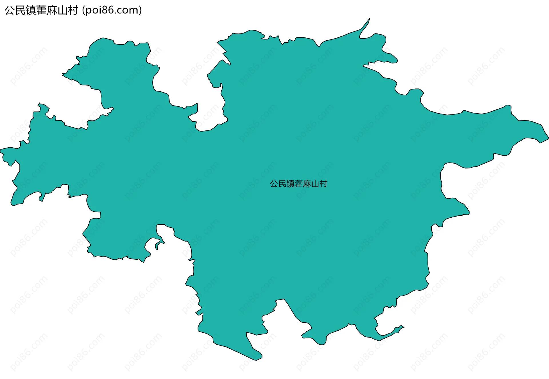 公民镇藿麻山村边界地图