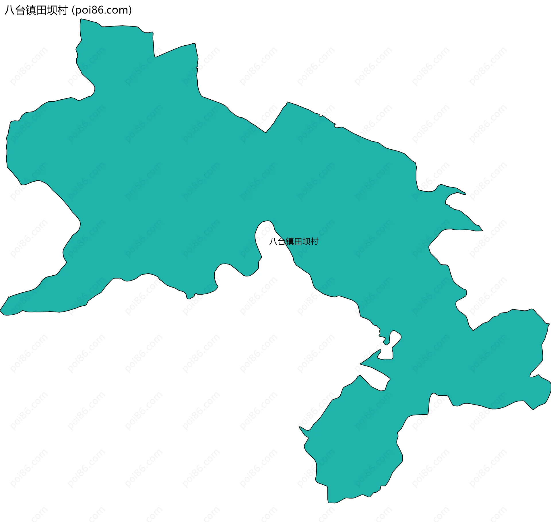 八台镇田坝村边界地图