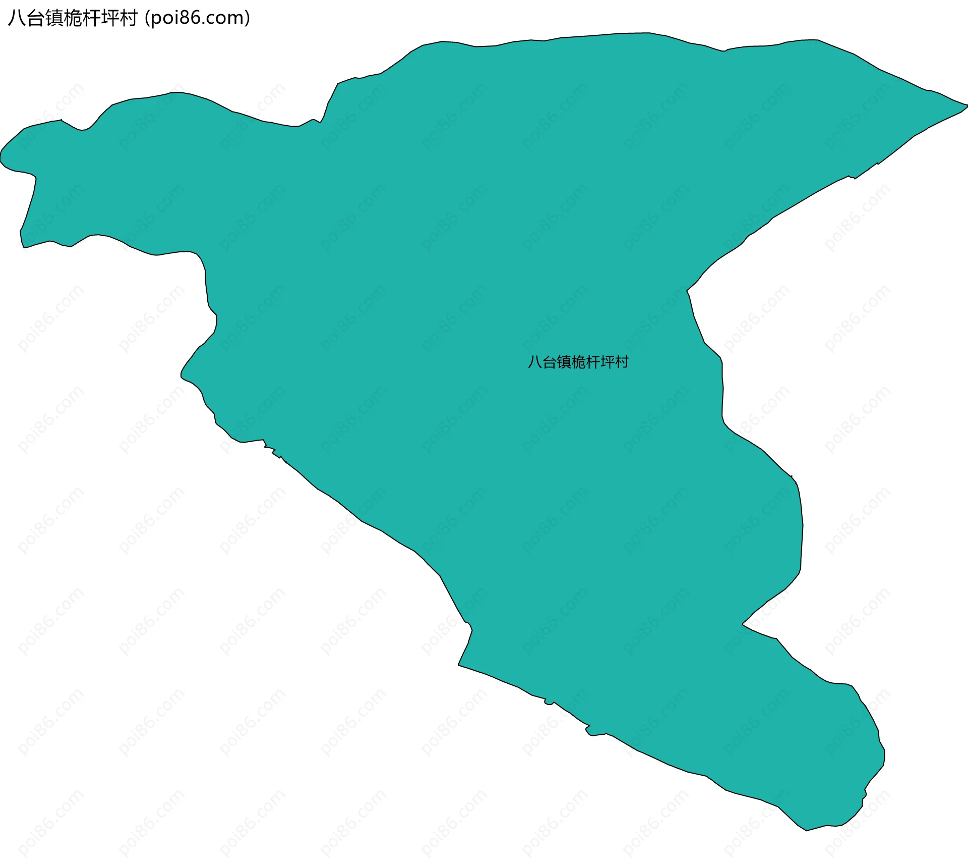 八台镇桅杆坪村边界地图