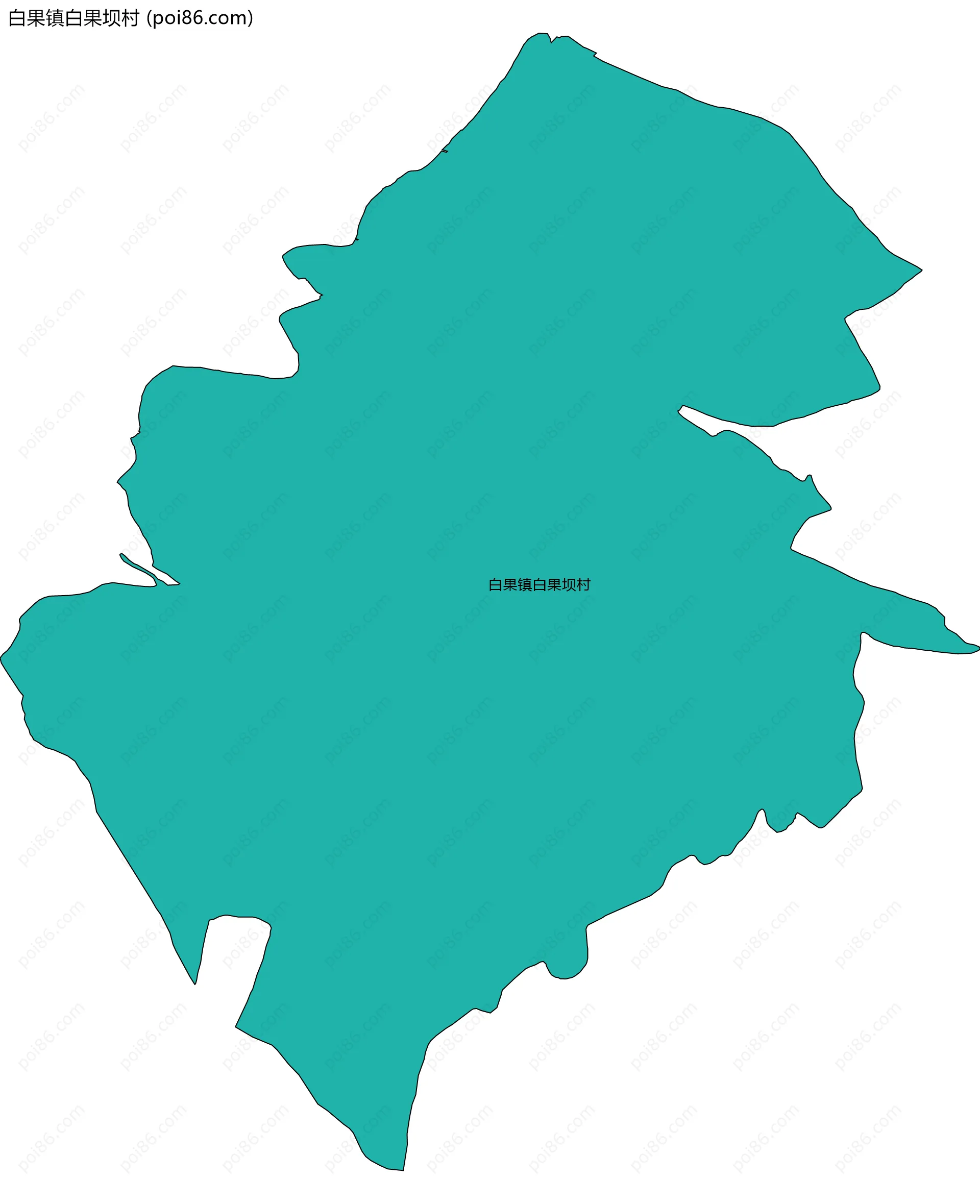 白果镇白果坝村边界地图