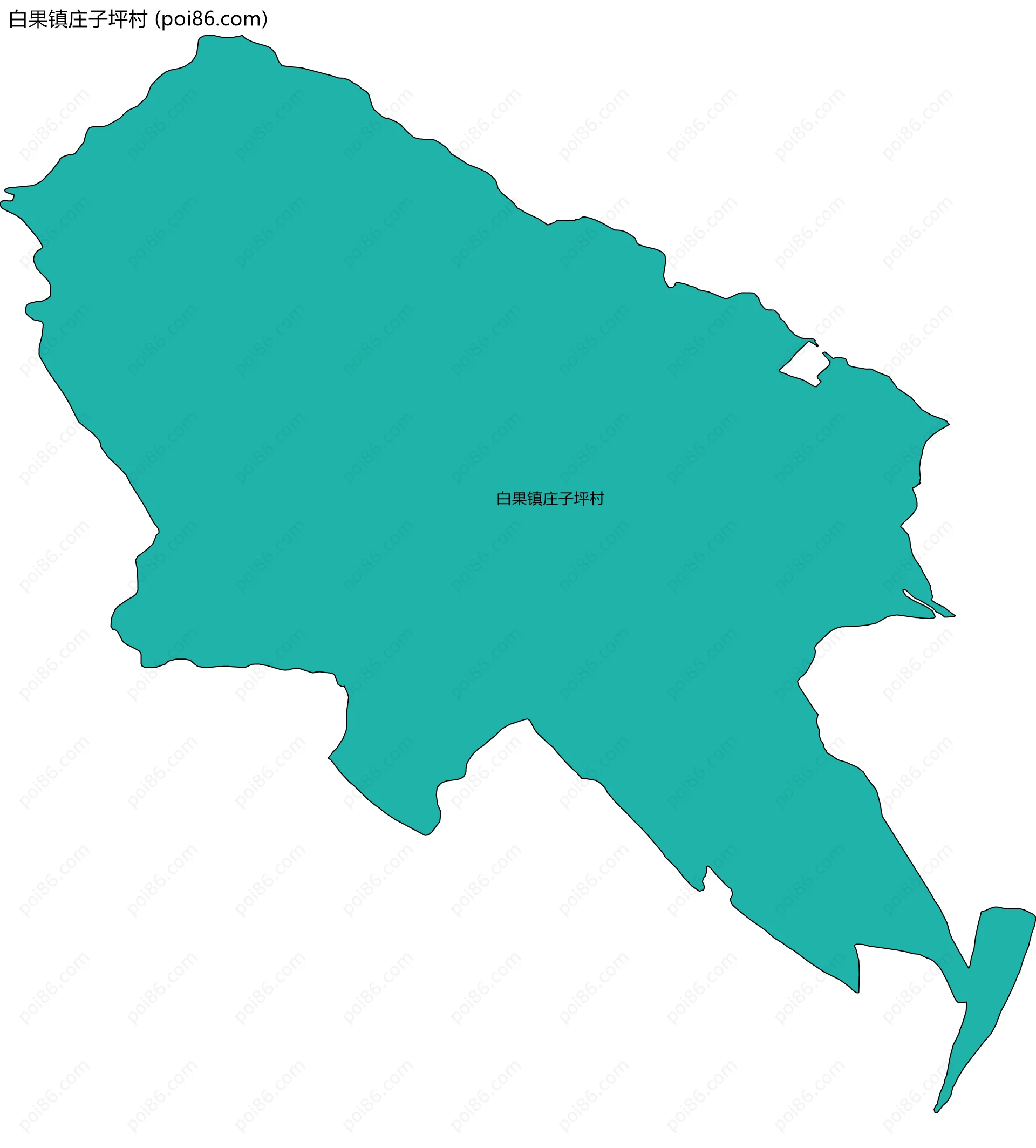 白果镇庄子坪村边界地图