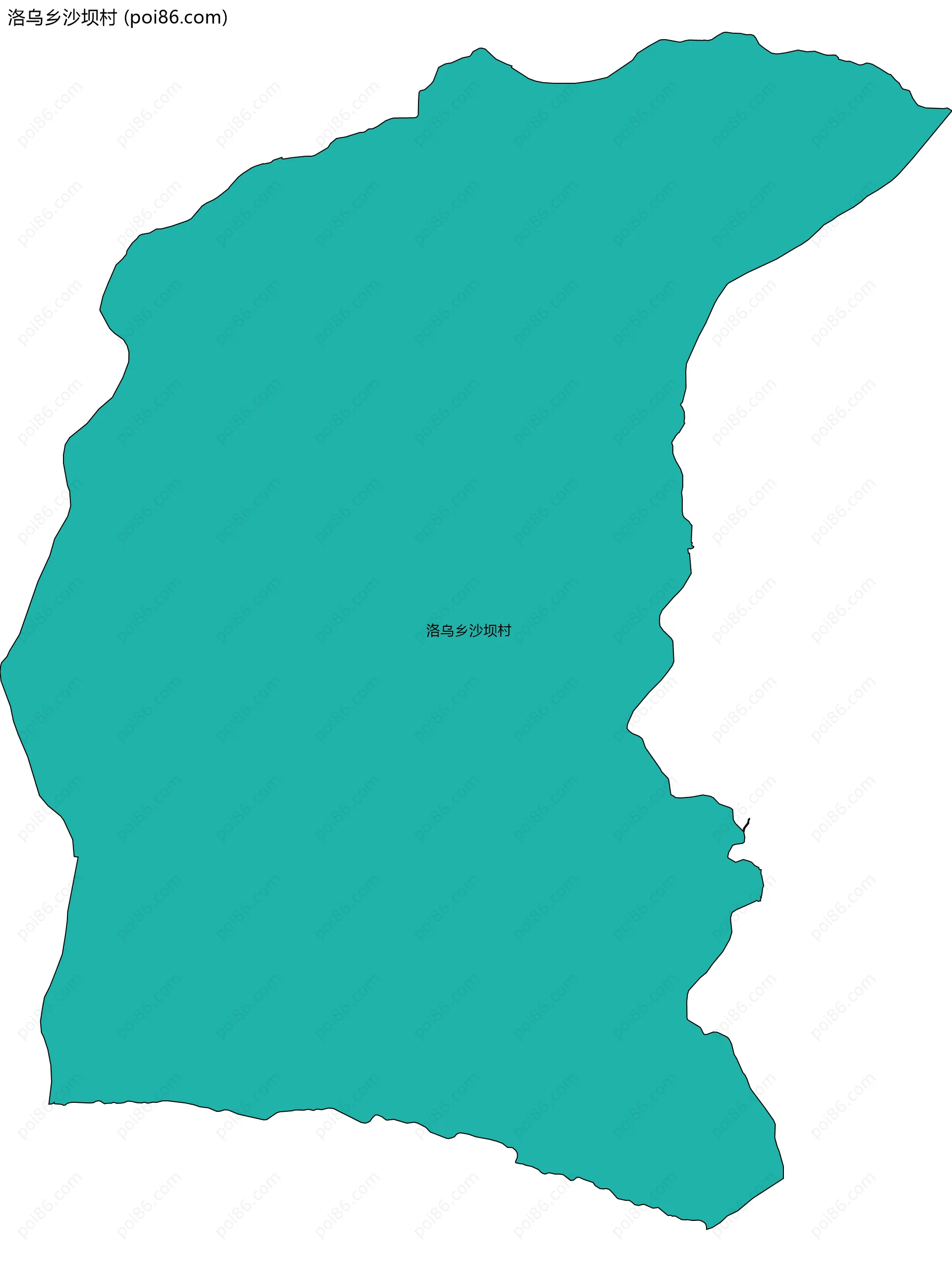 洛乌乡沙坝村边界地图