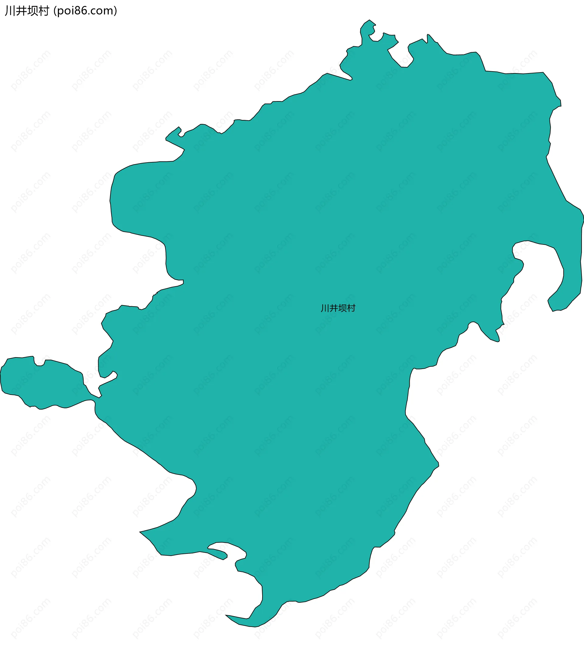 川井坝村边界地图