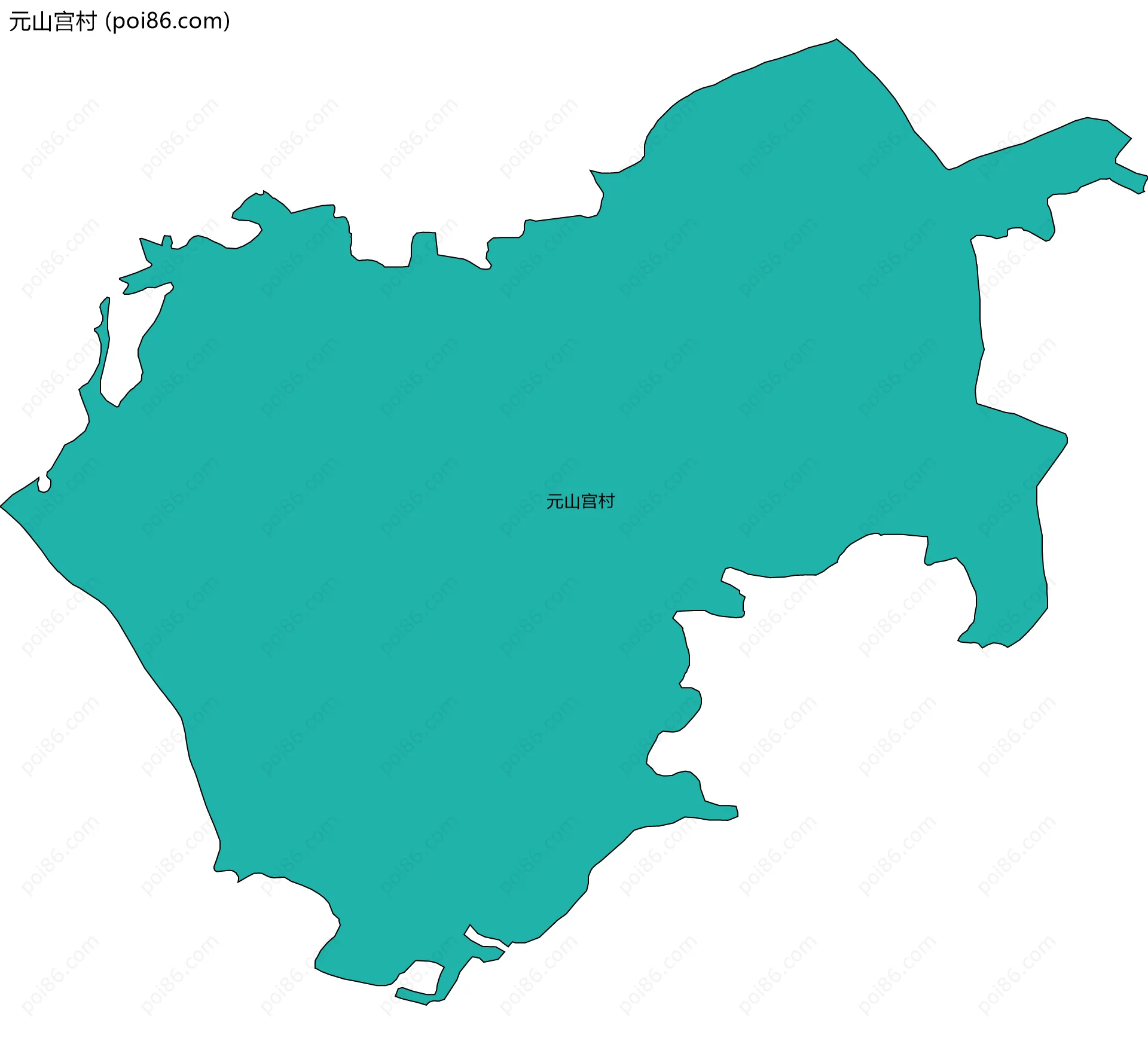 元山宫村边界地图