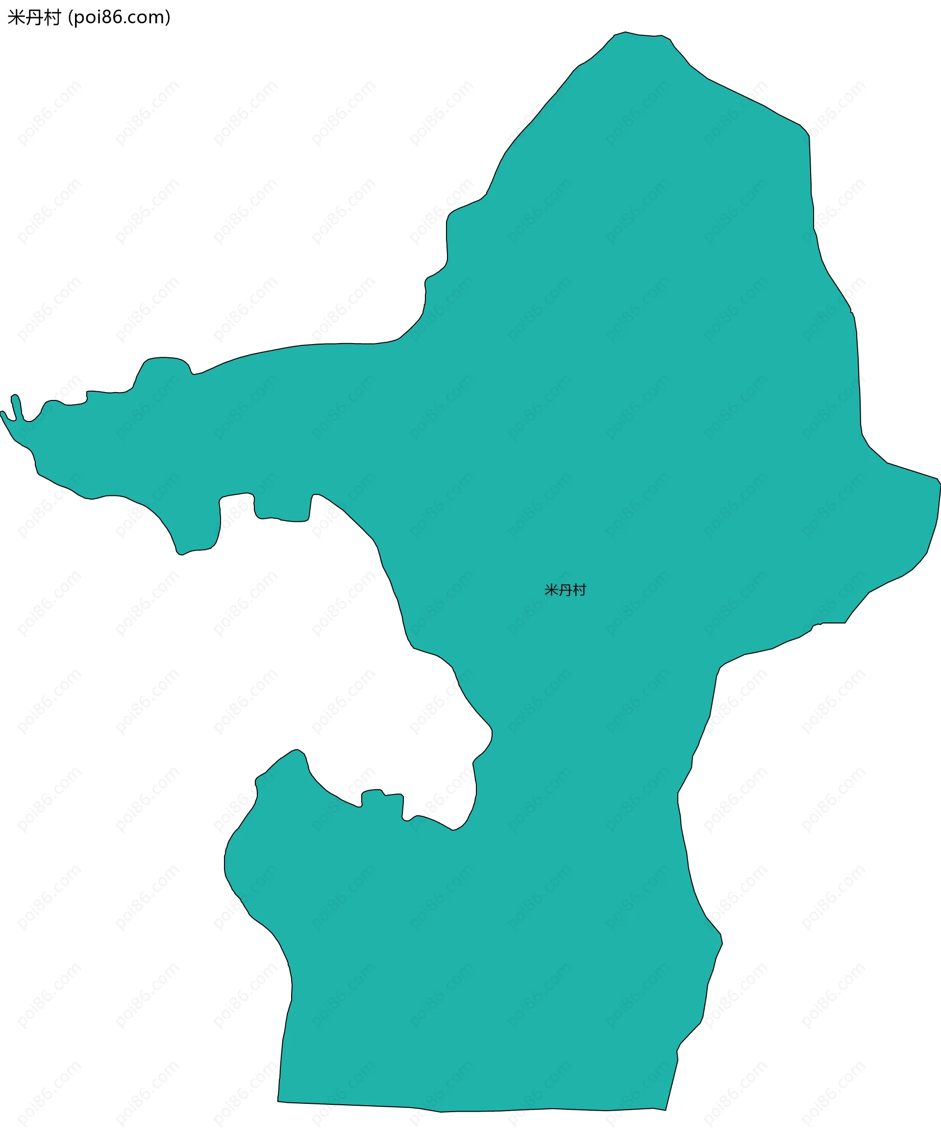 米丹村边界地图